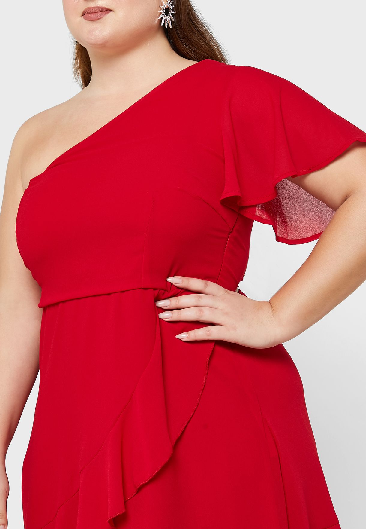 quiz curve red dress