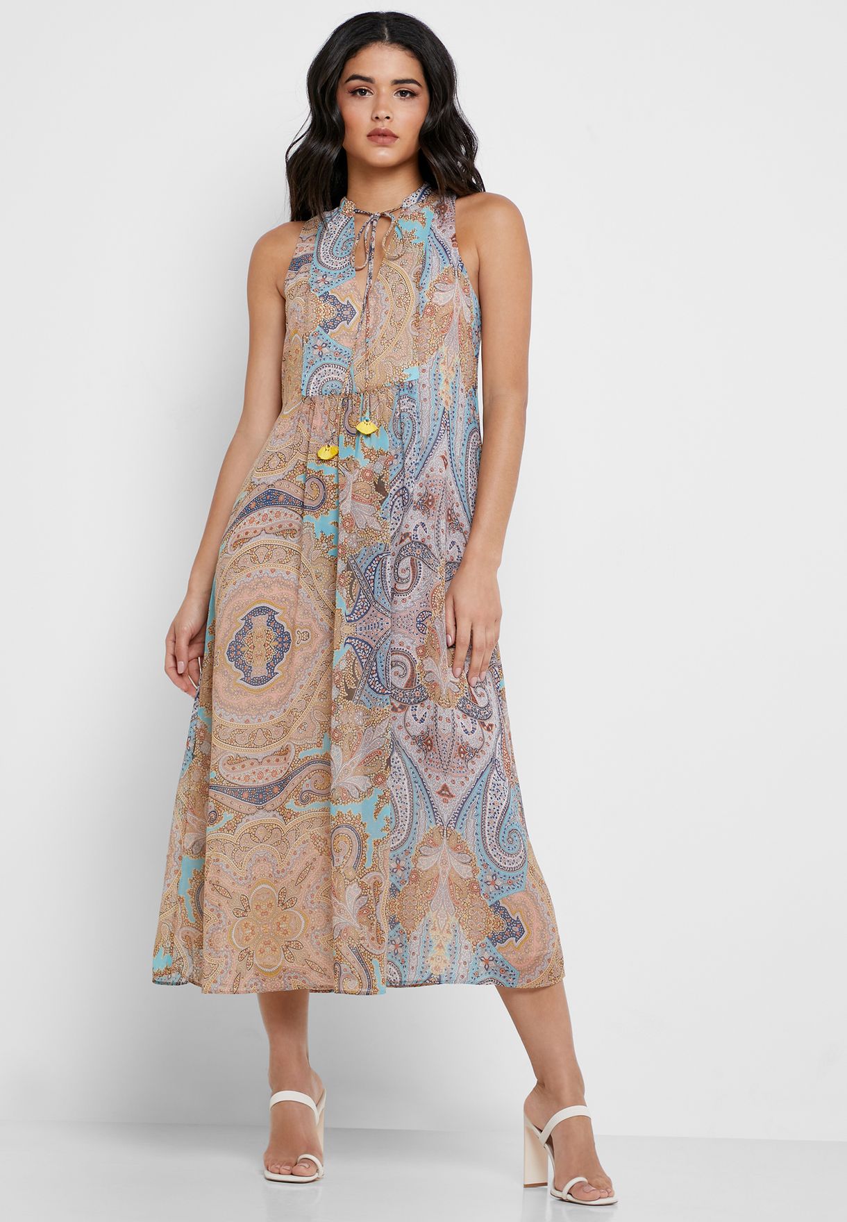 mango paisley print dress