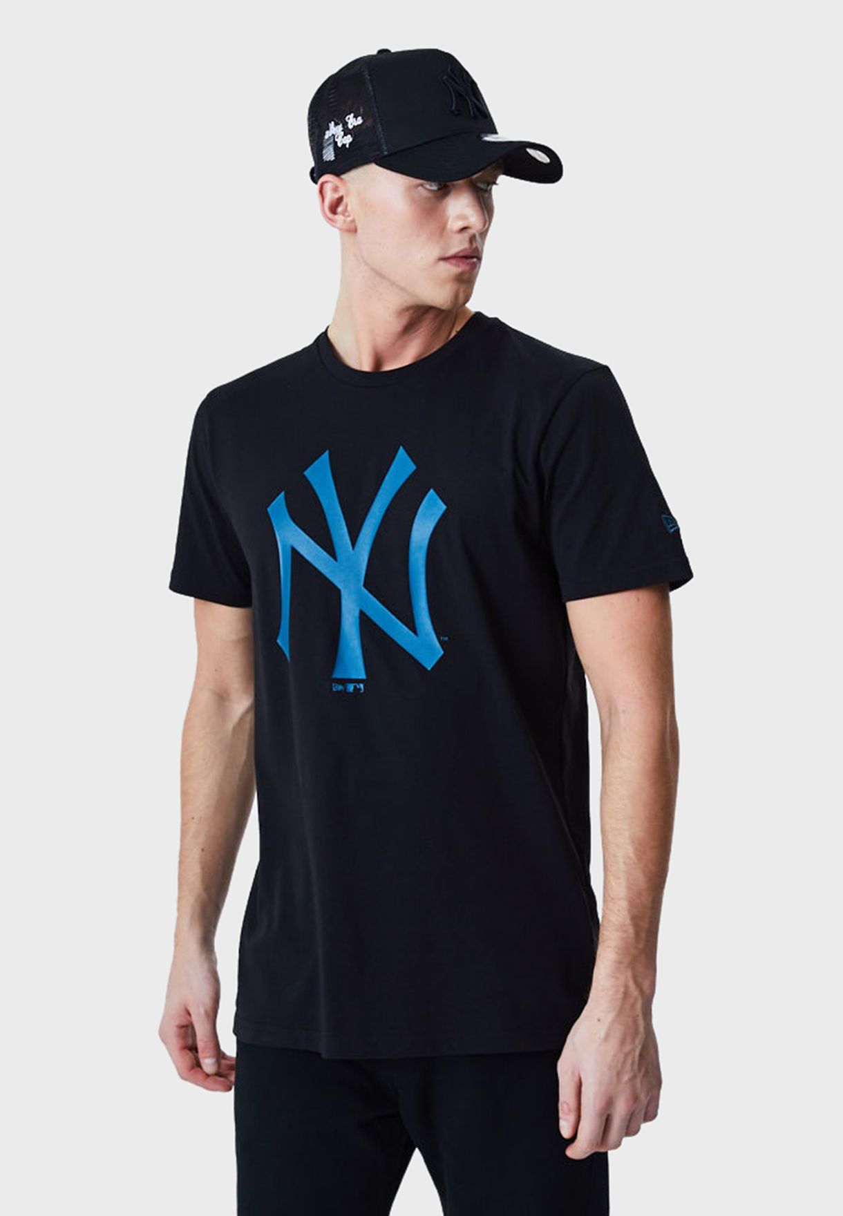 Official New Era New York Yankees MLB Seasonal Team Logo Cadet Blue T-Shirt  B1423_282 B1423_282