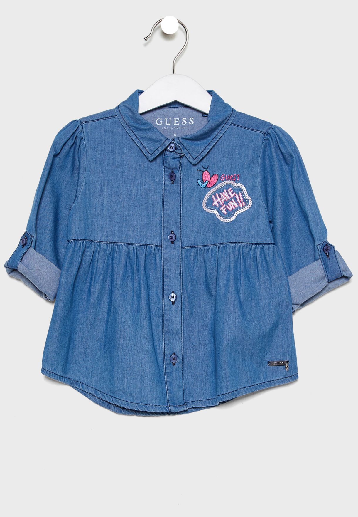 guess denim shirt dress