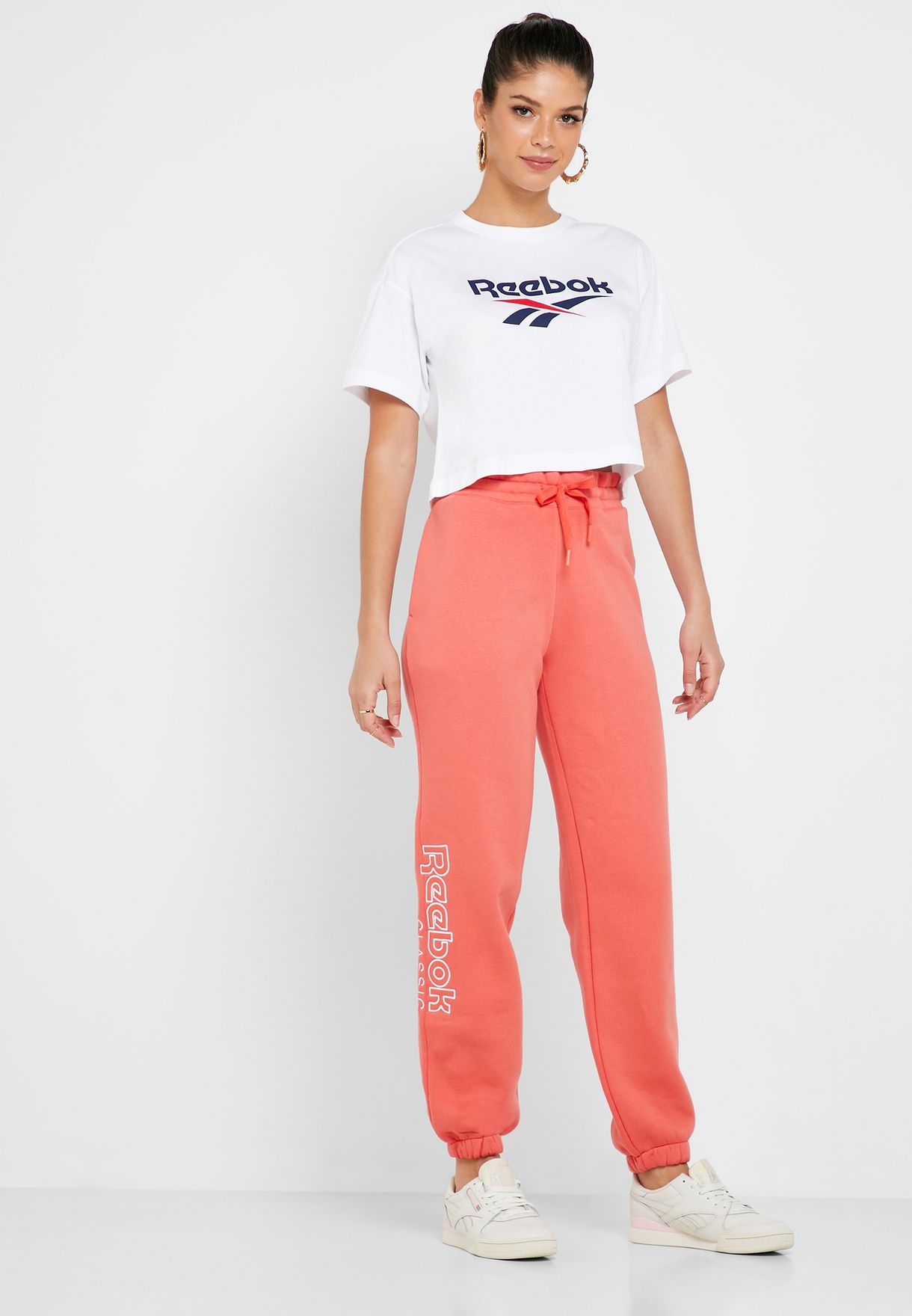 reebok classic sweatpants womens orange