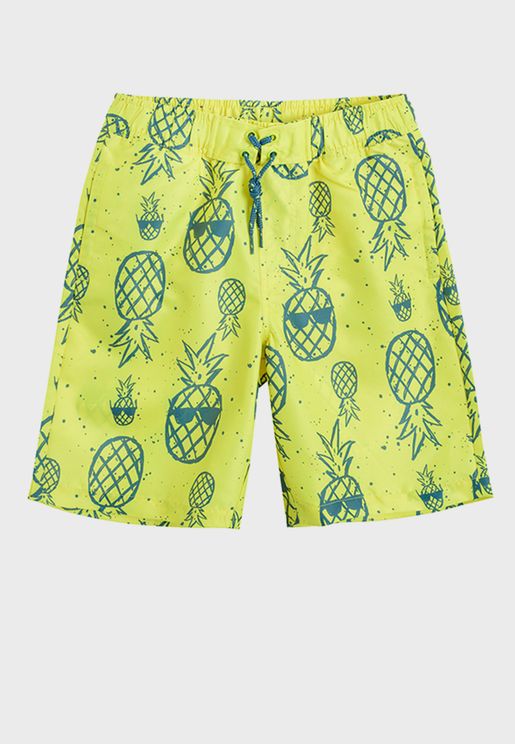 Youth Pineapple Print Shorts