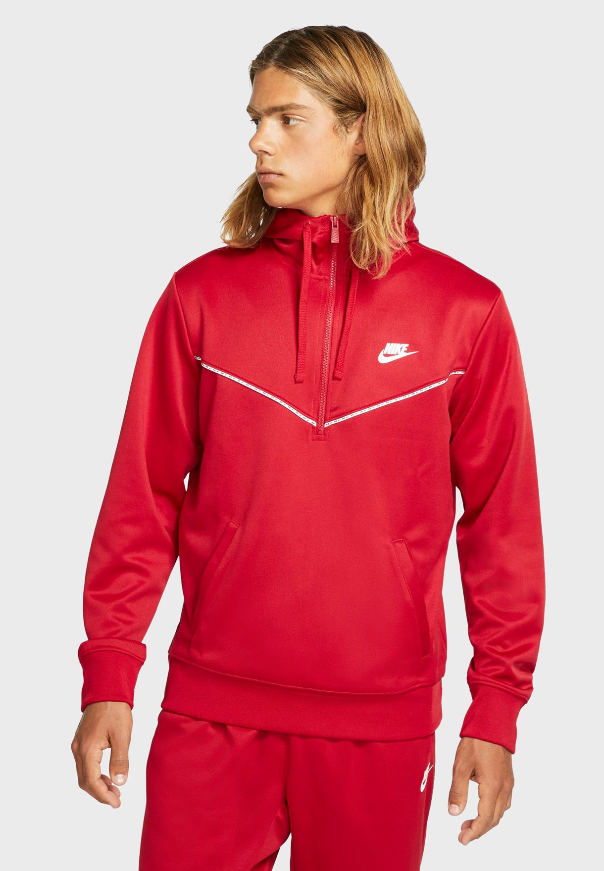 Buy Nike red NSW Repeat Hoodie for Men 