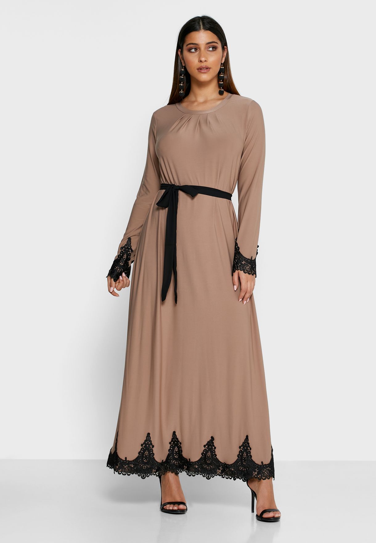 self tie maxi dress