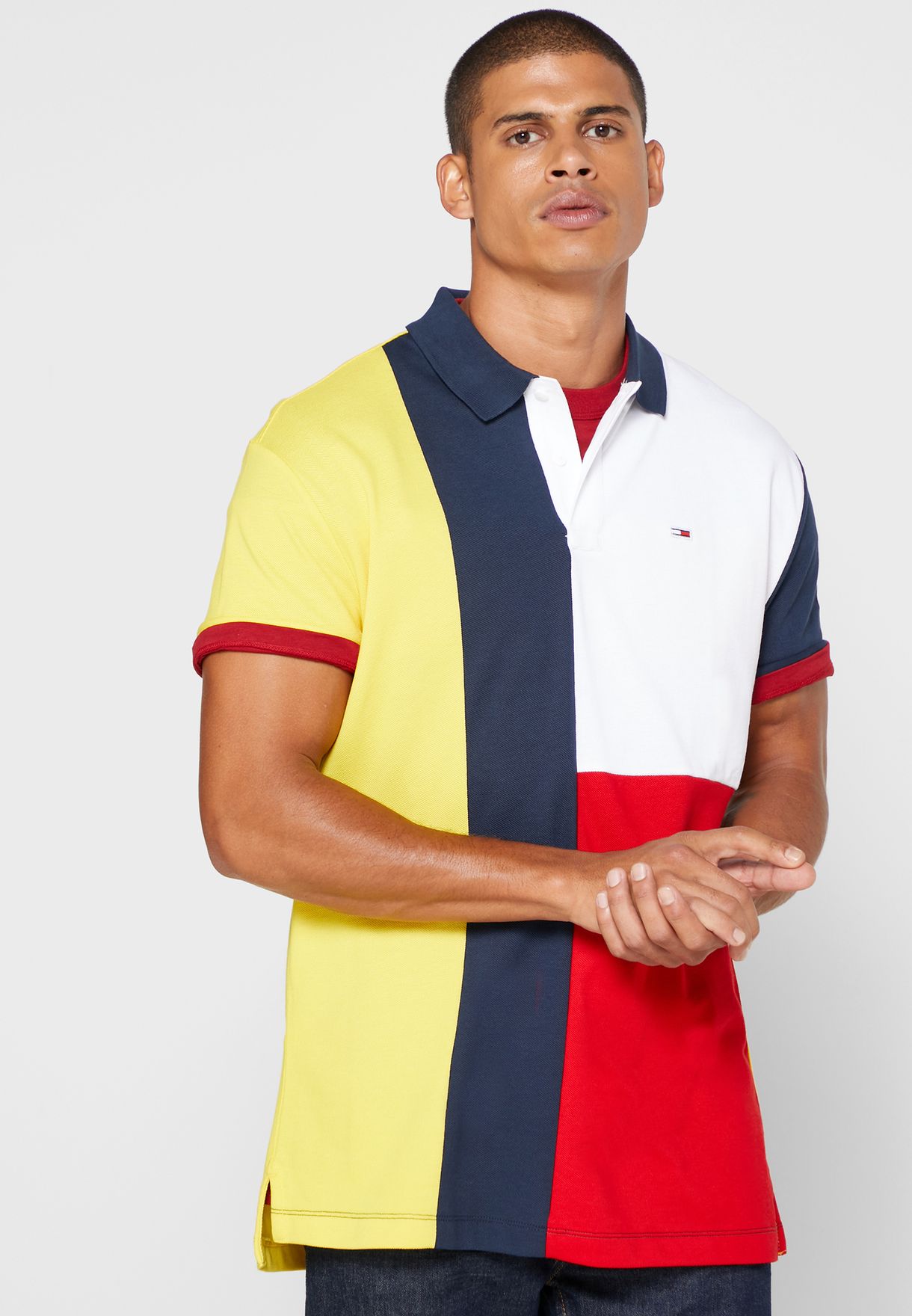 tommy jeans colorblock rugby shirt