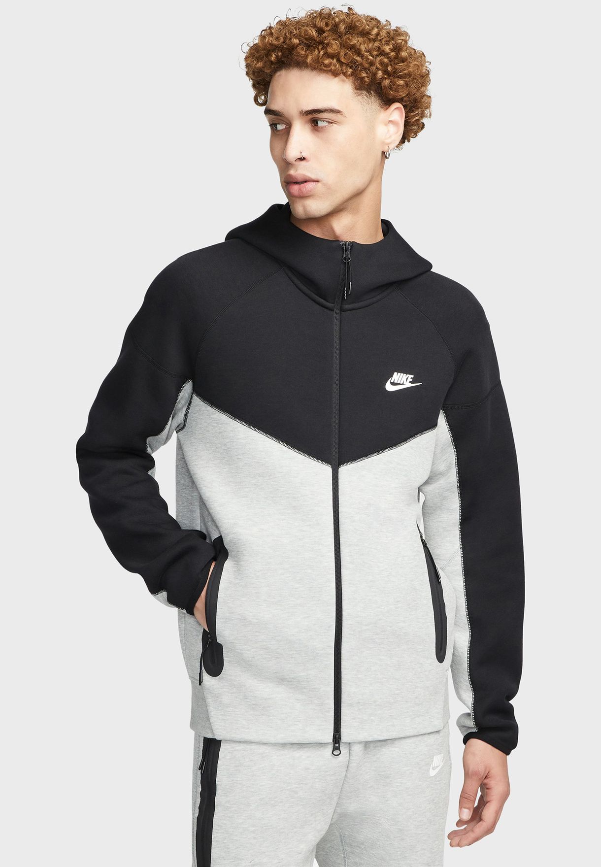 Buy Nike grey Tech Fleece Windrunner Hoodie for Men in Muscat, Salalah