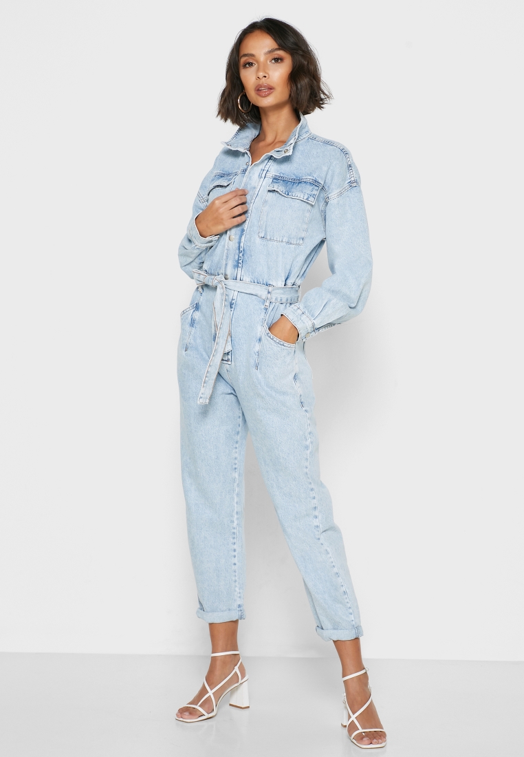 MANGO Denim JumpsuitRomper Womens Fashion Dresses  Sets Jumpsuits on  Carousell