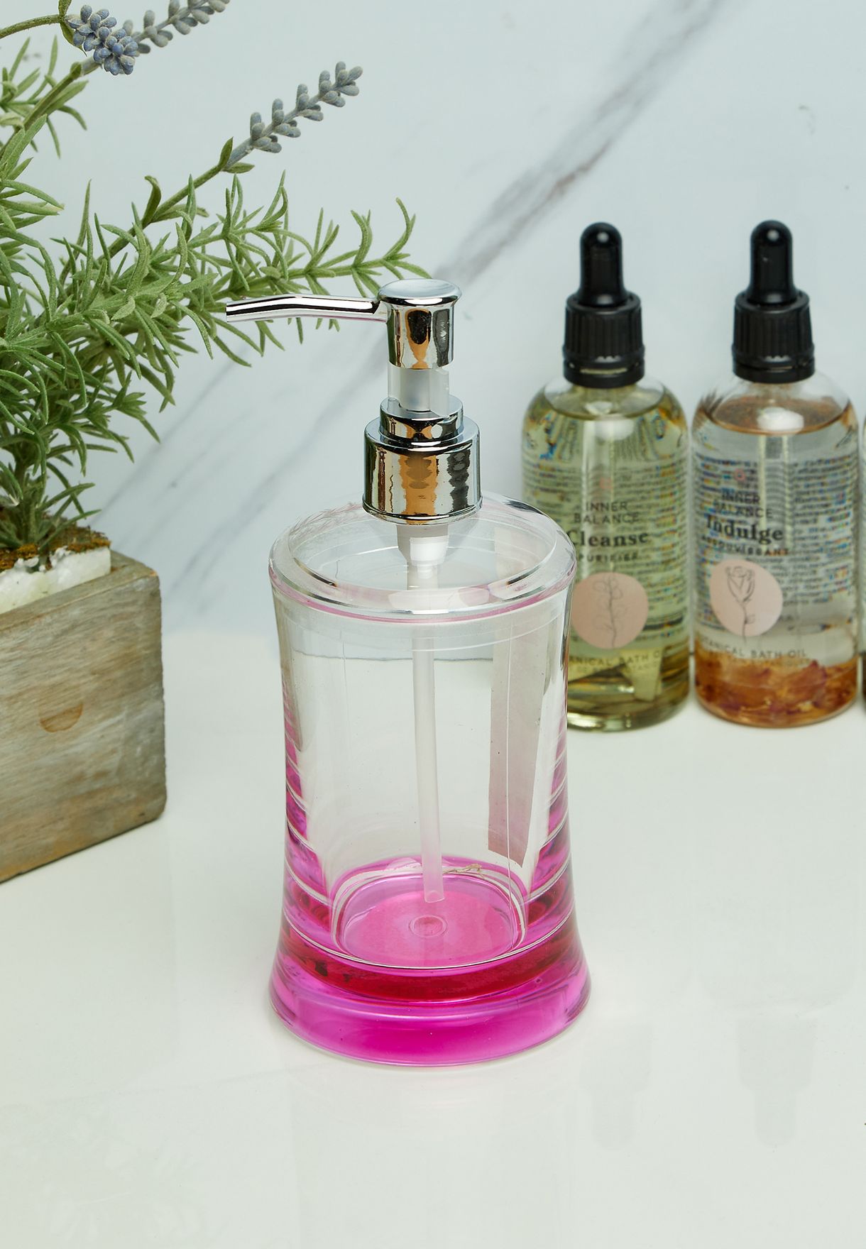 Pink & Clear Acrylic Soap Dispenser 