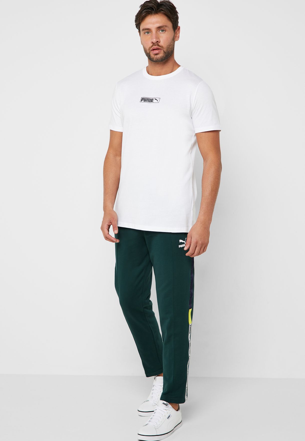 puma sweatpants green