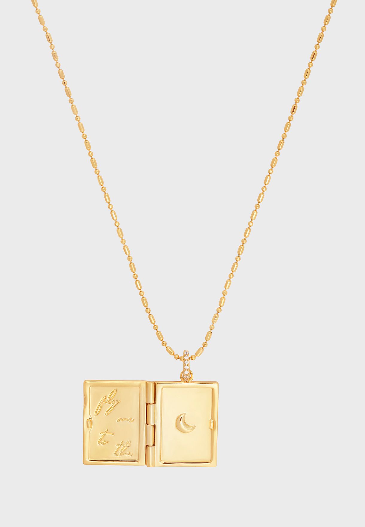 Fly Me To The Moon Locket Necklace