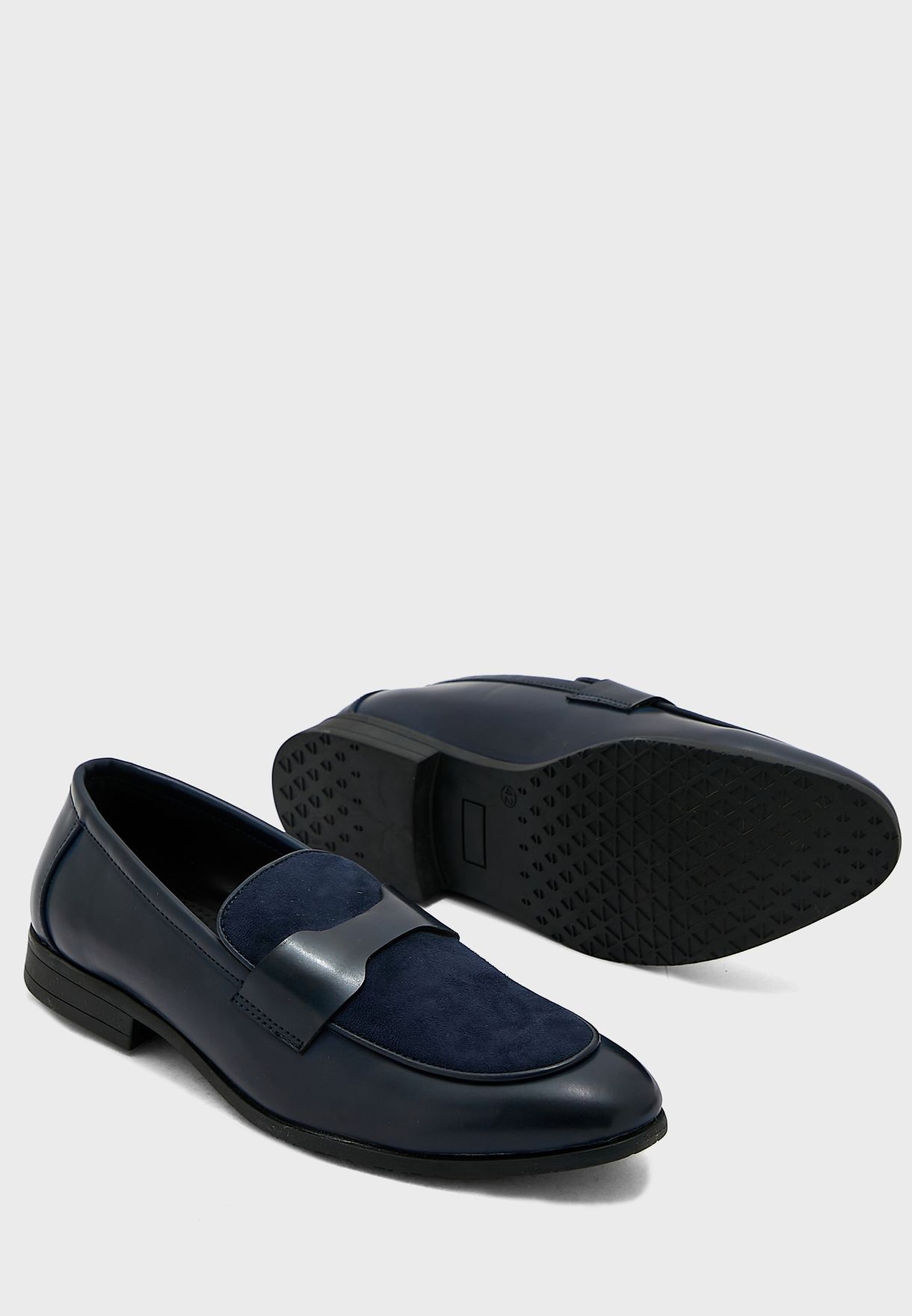 Faux Leather And Faux Suede Classic Slip Ons