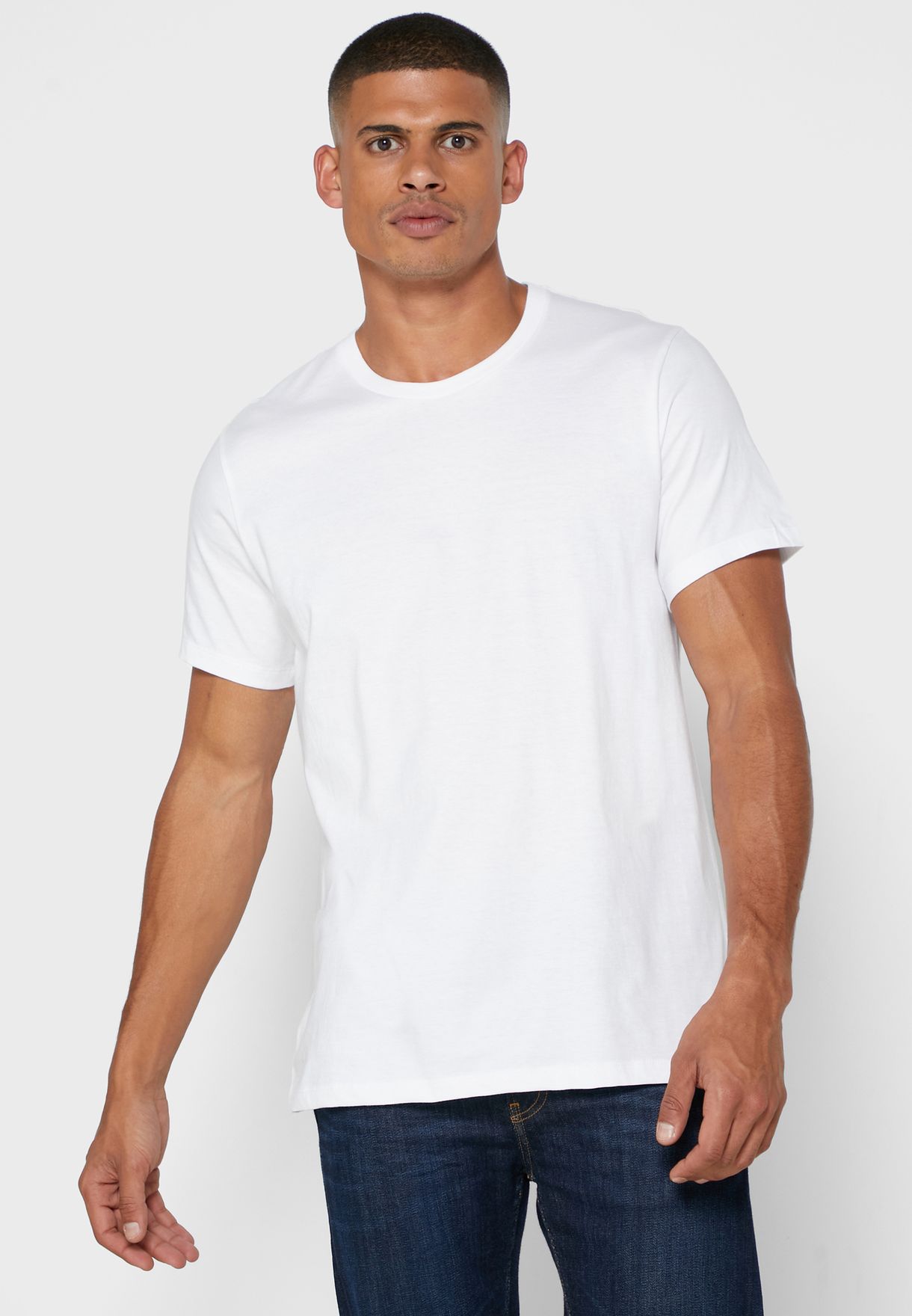 Buy Calvin Klein white 3 Pack Crew Neck T-Shirt for Men in Doha, other  cities
