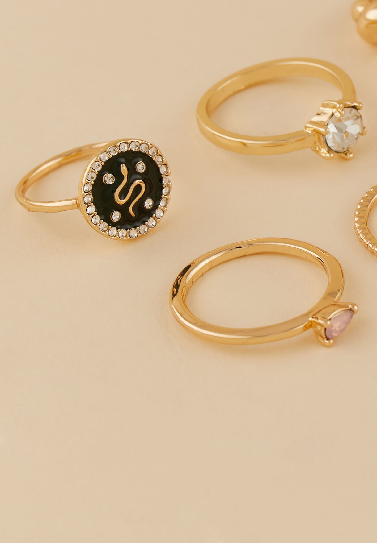 Pack Of 6  Mixed Ring Set 