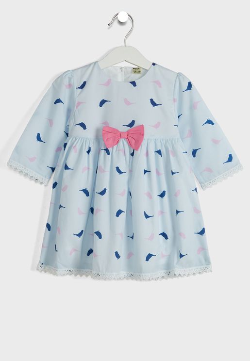 Infant Small Bow At Front Dress