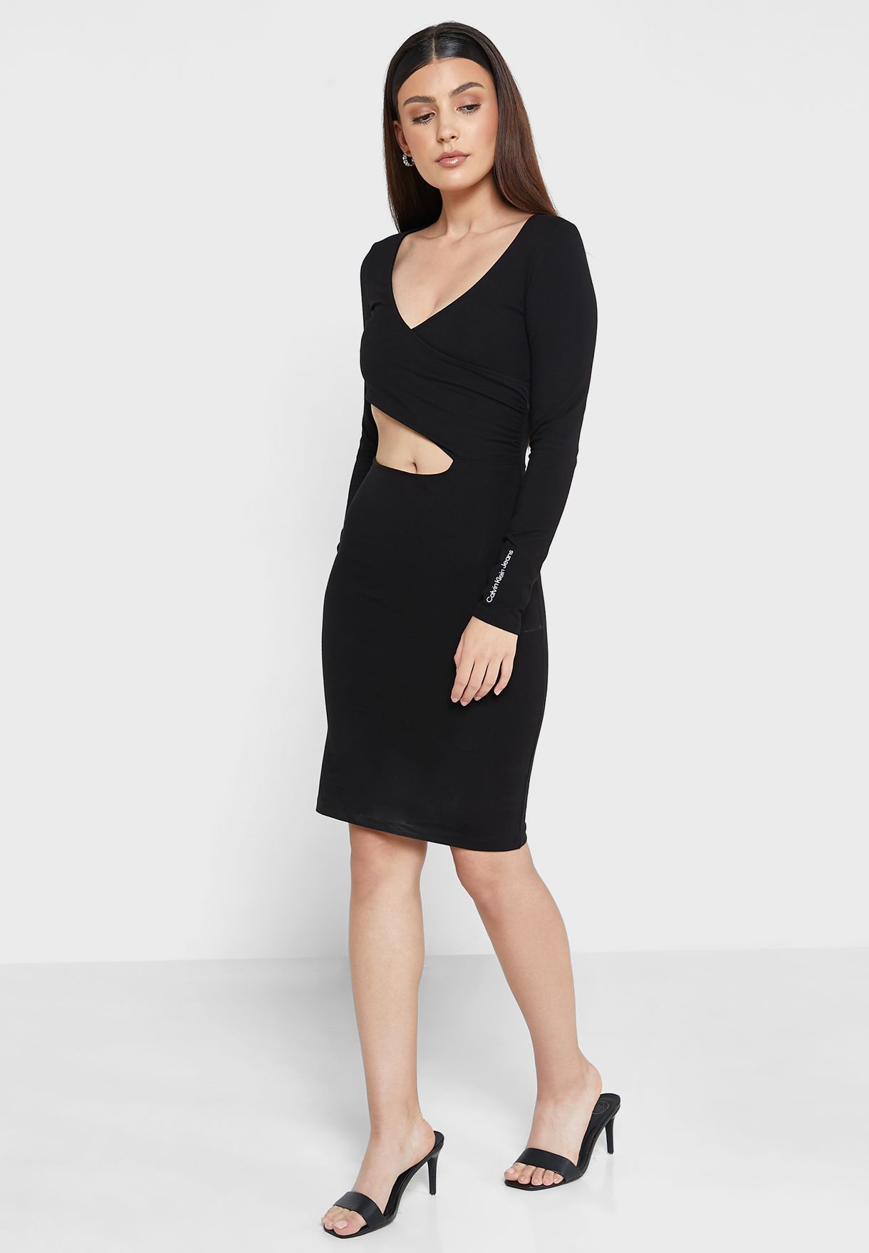Buy Calvin Klein Jeans black Cut Out Detail Knitted Wrap Dress for Women in Manama, Riffa Buy Calvin Klein Jeans black Cut Out Detail Knitted Wrap Dress for Women in Manama, Riffa