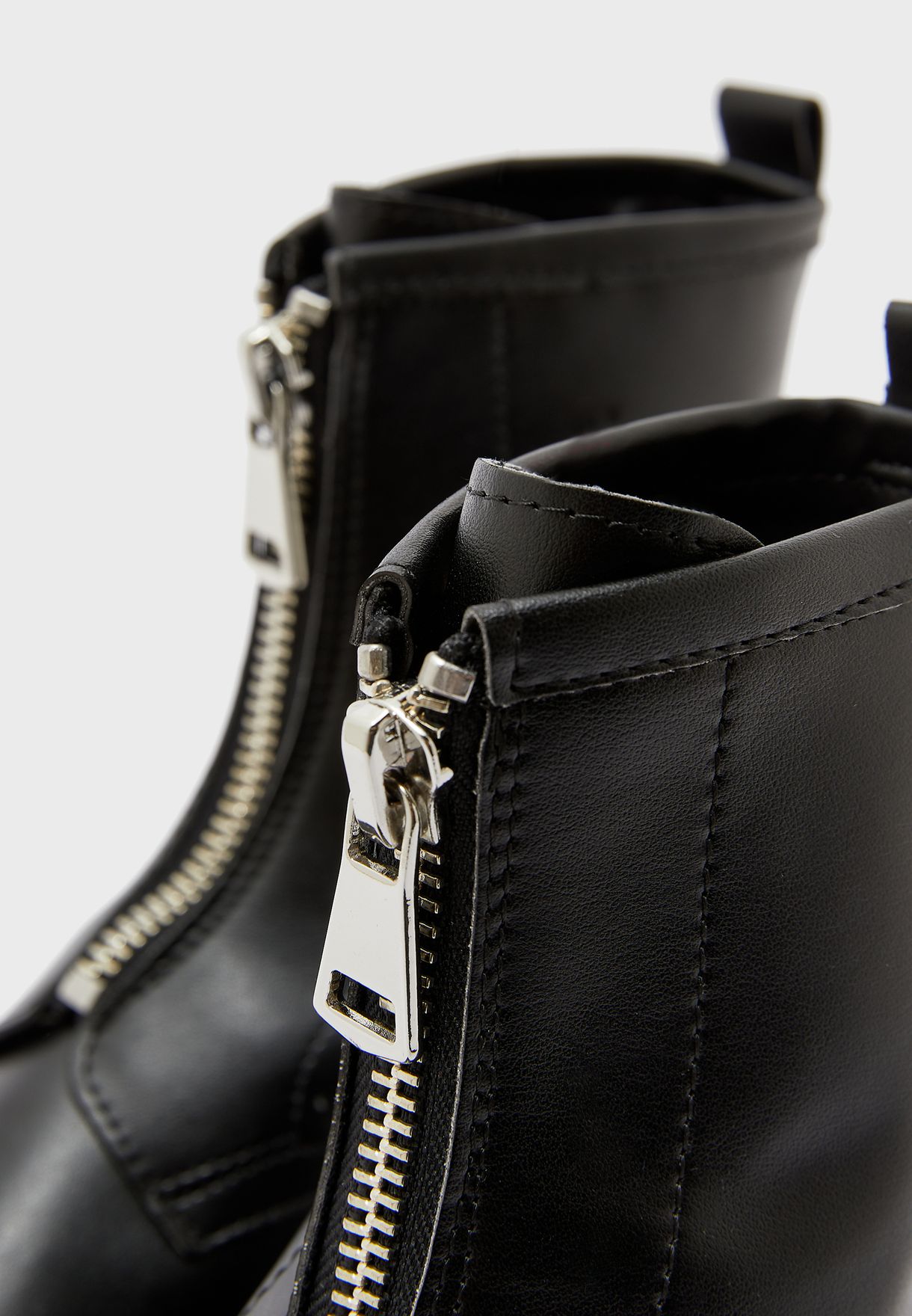 kasper black zip front boots