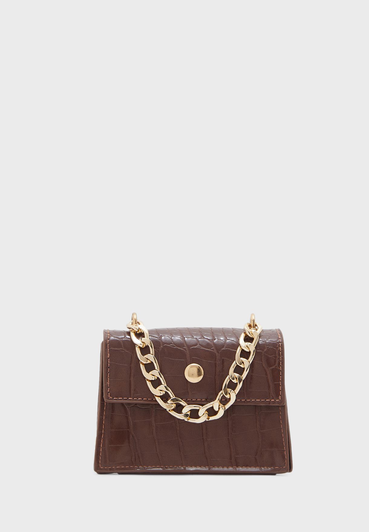 Croc Effect Mini Satchel Bag 