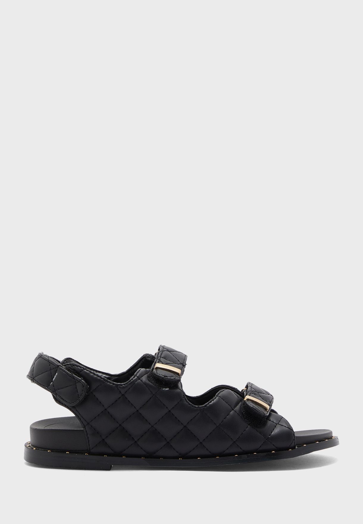Quilted Double Strap Sporty Sandal 