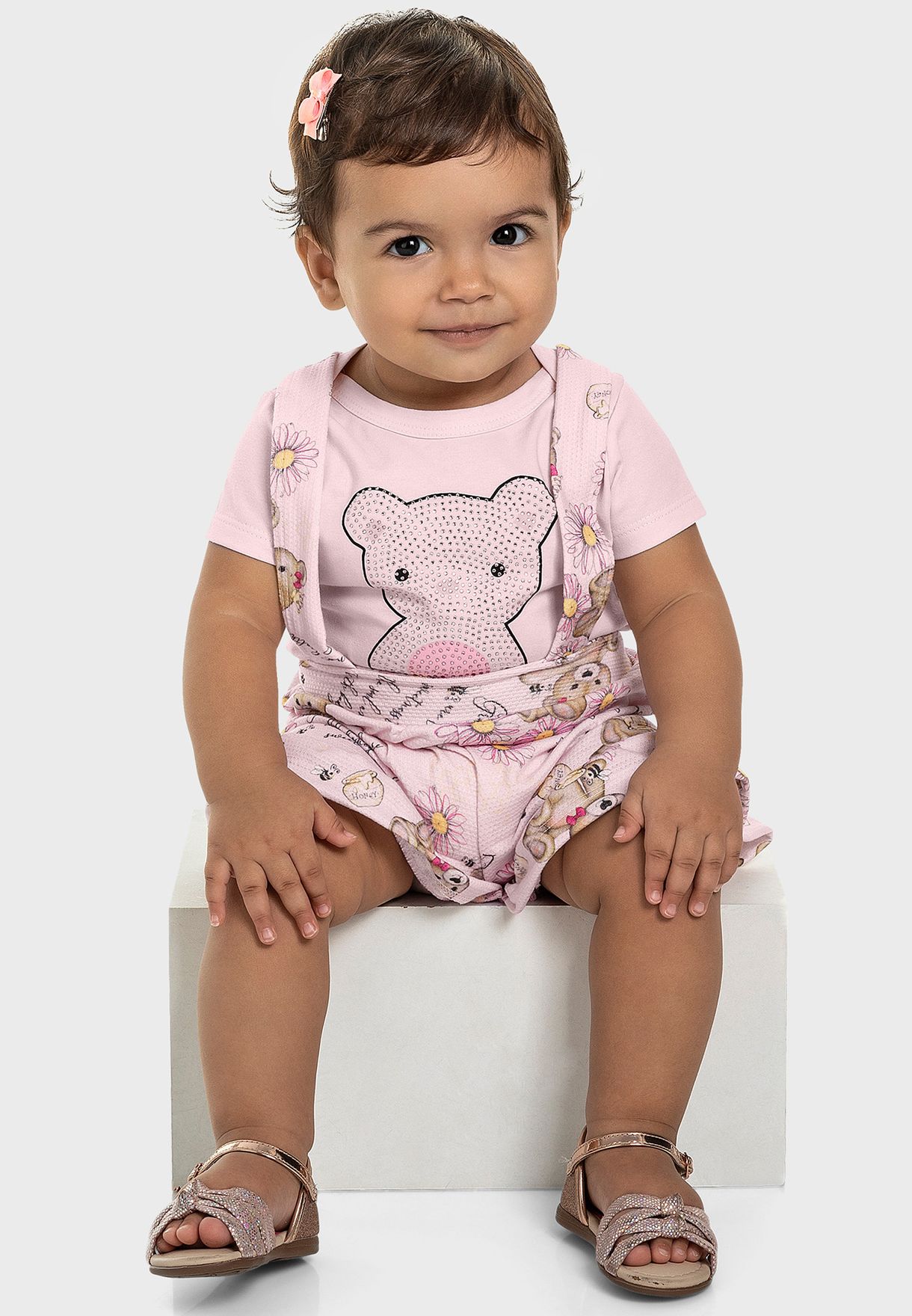 Infant Printed Bodysuit And Pinafore Set