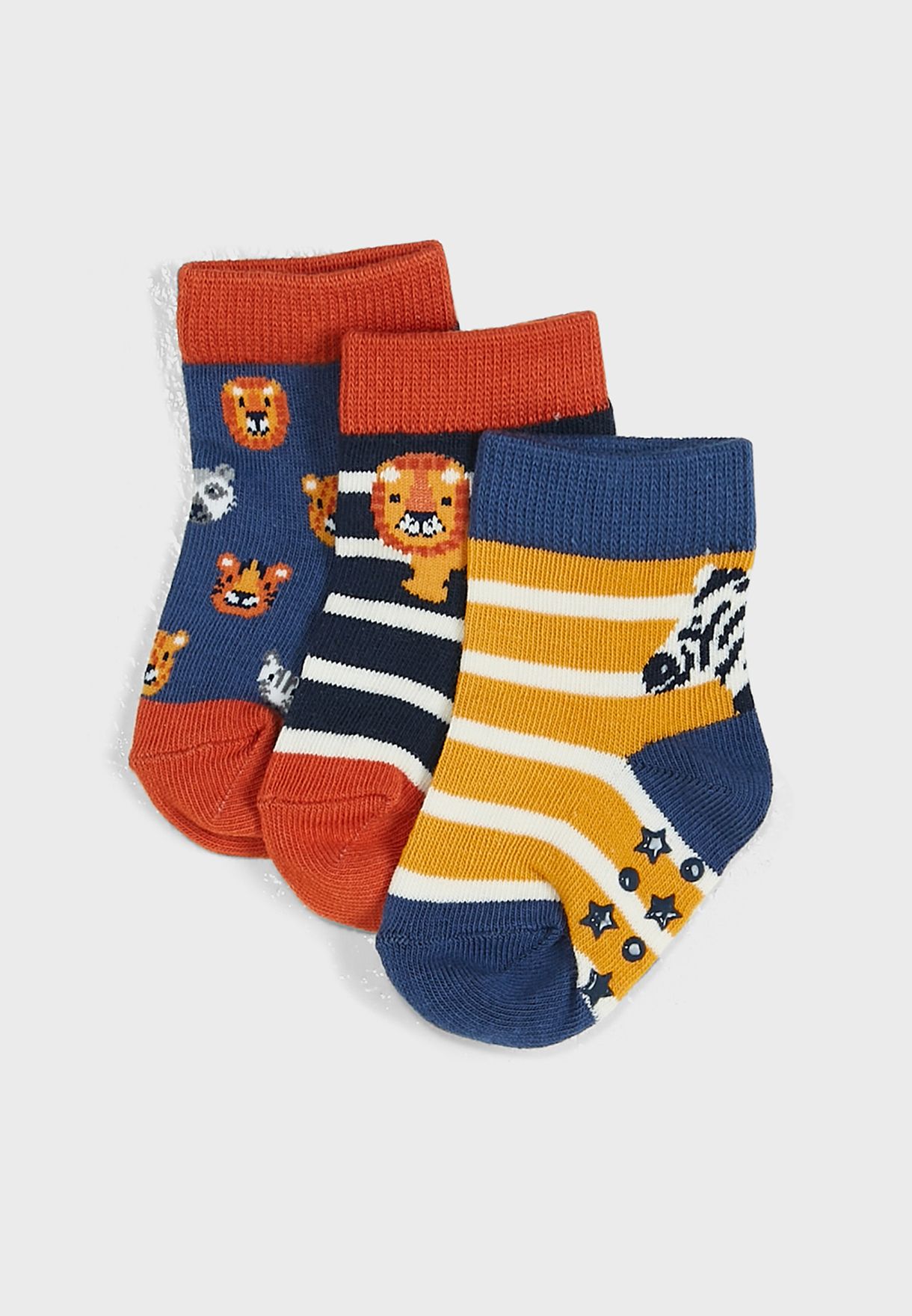 Kids 3 Pack Safari Socks