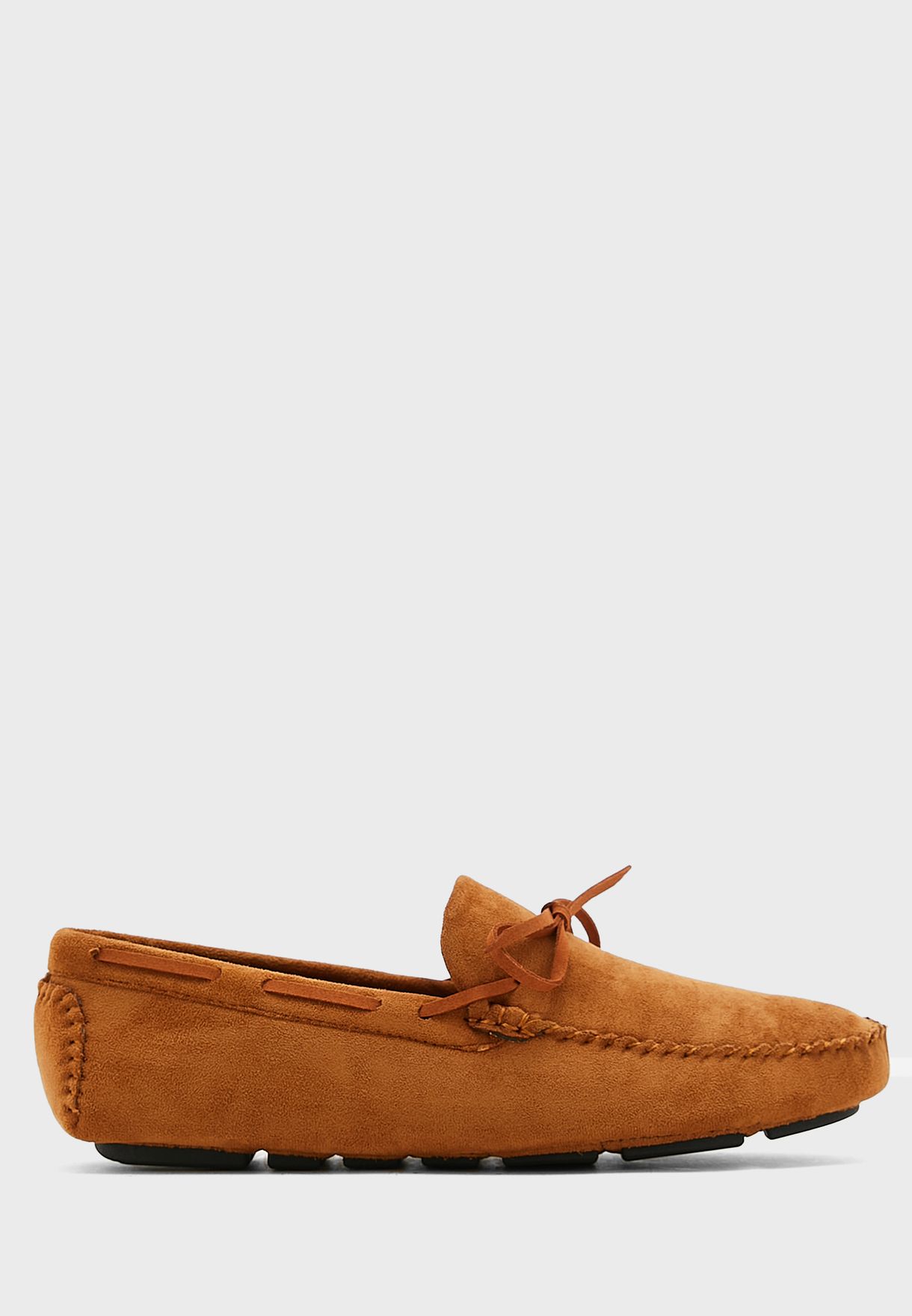 Faux Suede Bow Loafers