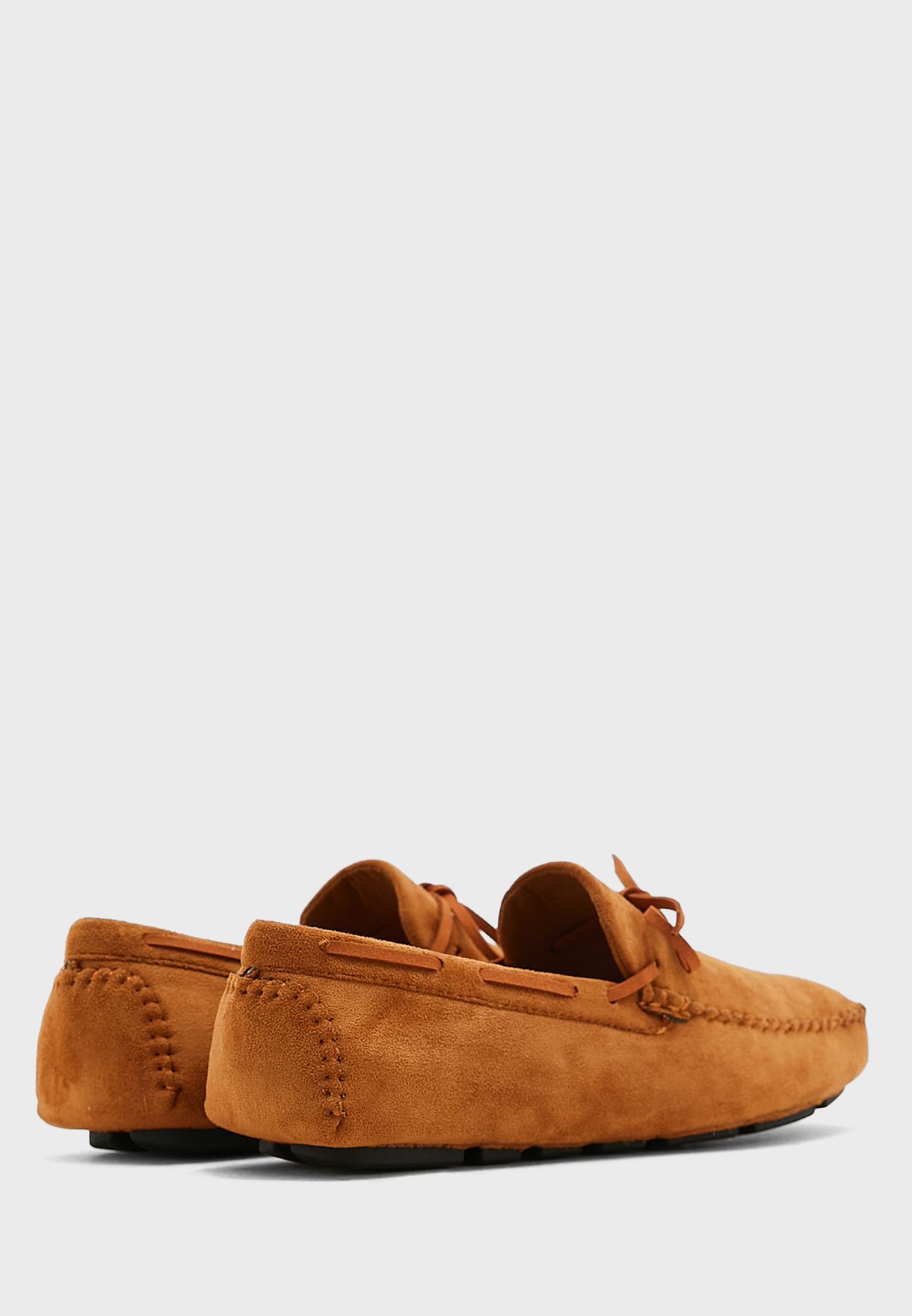 Faux Suede Bow Loafers