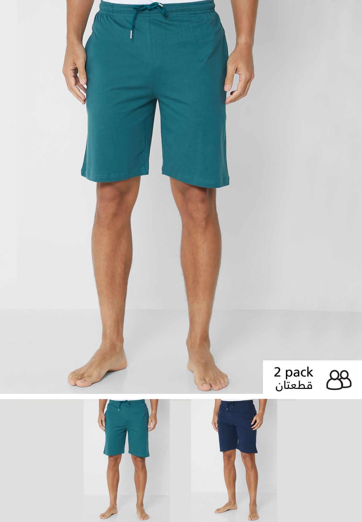 2 Pack Checked Pyjama Shorts