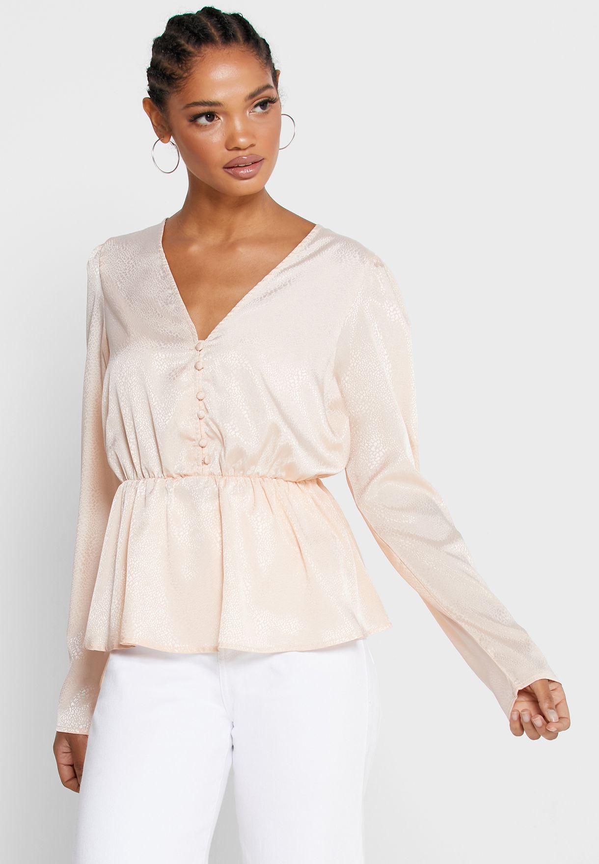 plunge peplum top