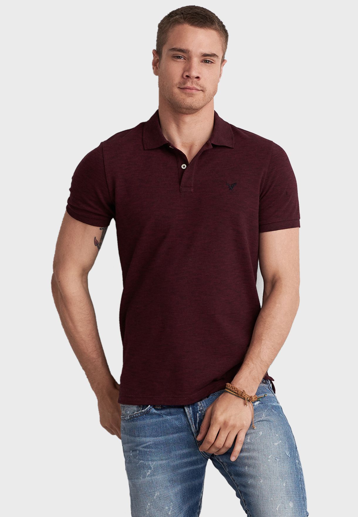 slim fit pique polo shirt