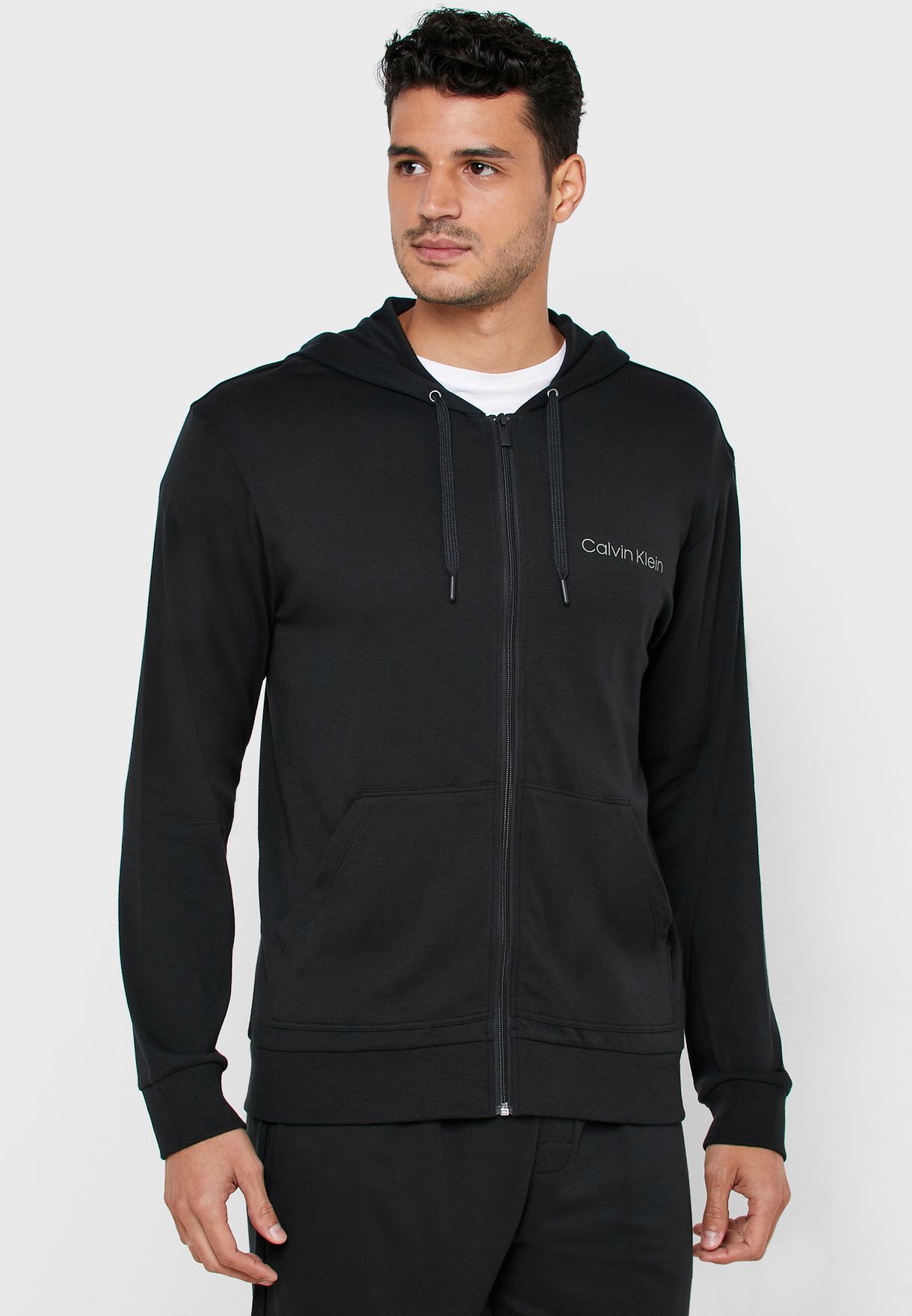 calvin klein black zip hoodie