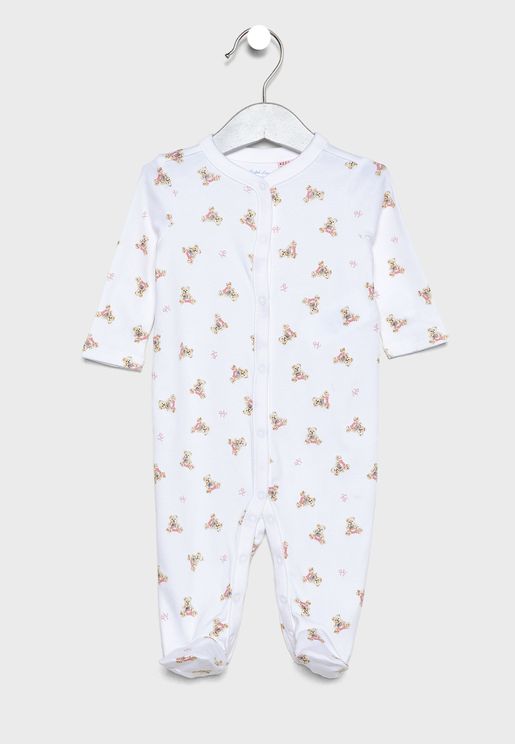 Infant Button Down Printed Romper