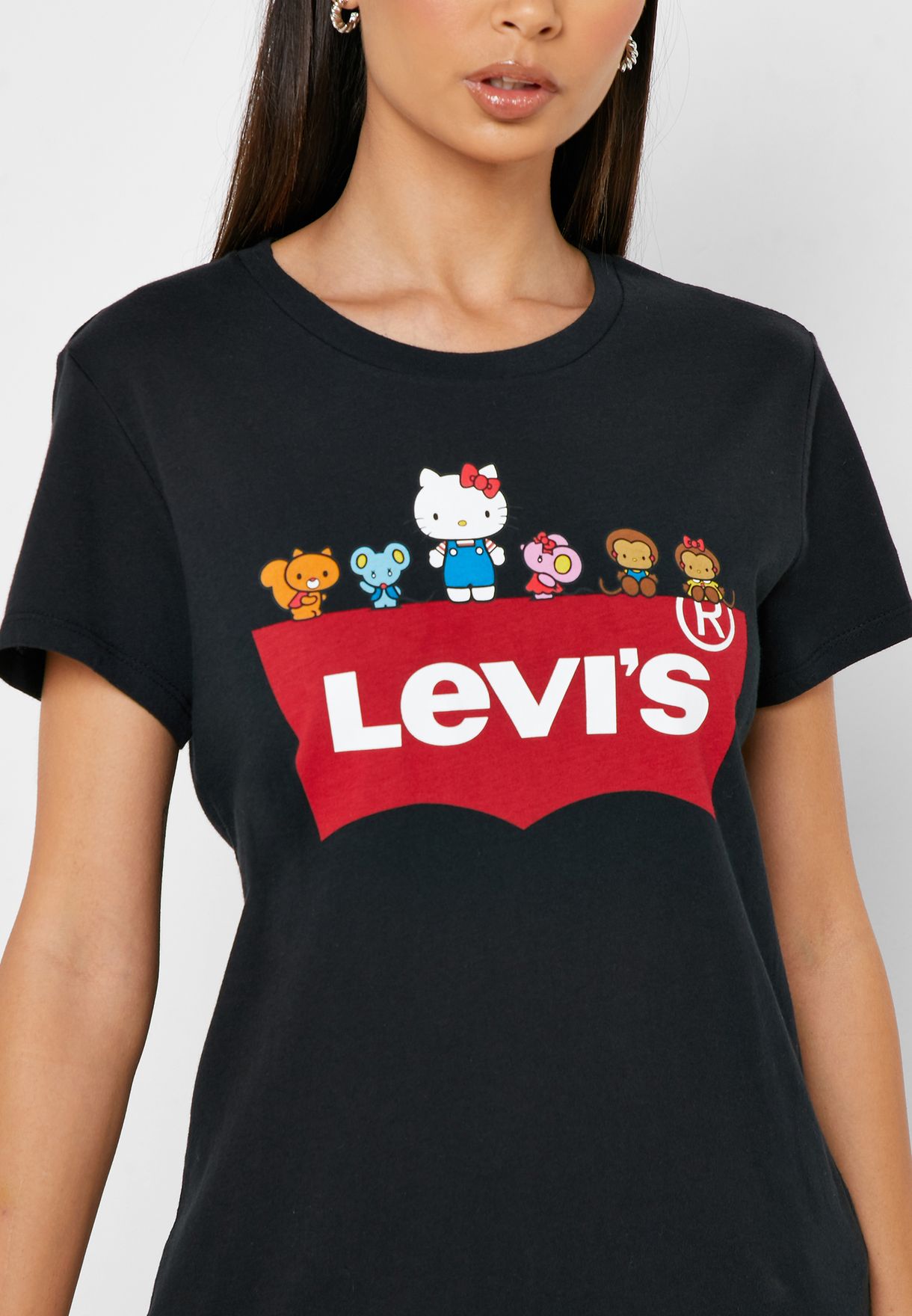 Buy Levis black Hello Kitty Logo T-Shirt for Women in Muscat, Salalah