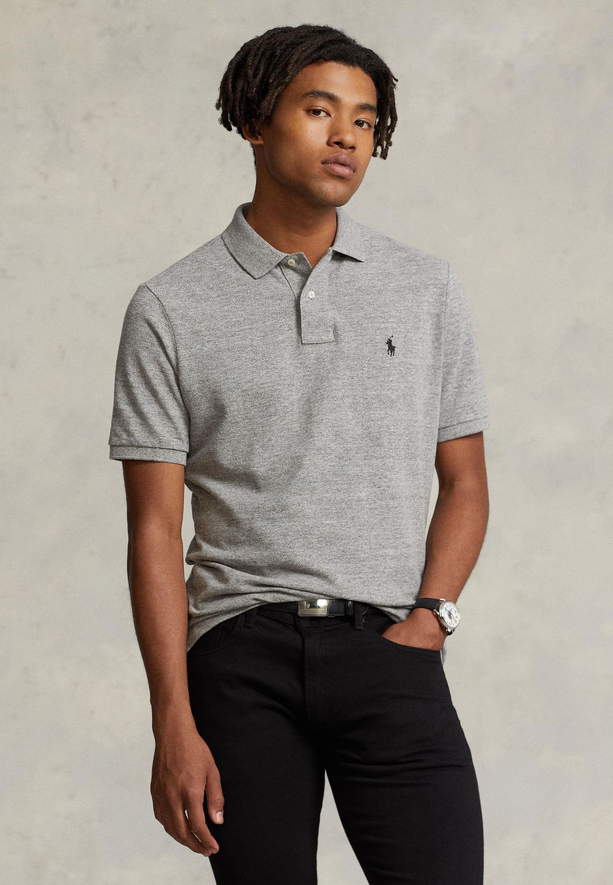 Buy Polo Ralph Lauren grey Essential Polo for Men in Riyadh, Jeddah