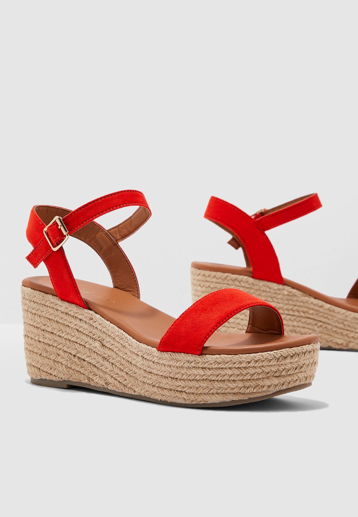 red sandal heels new look