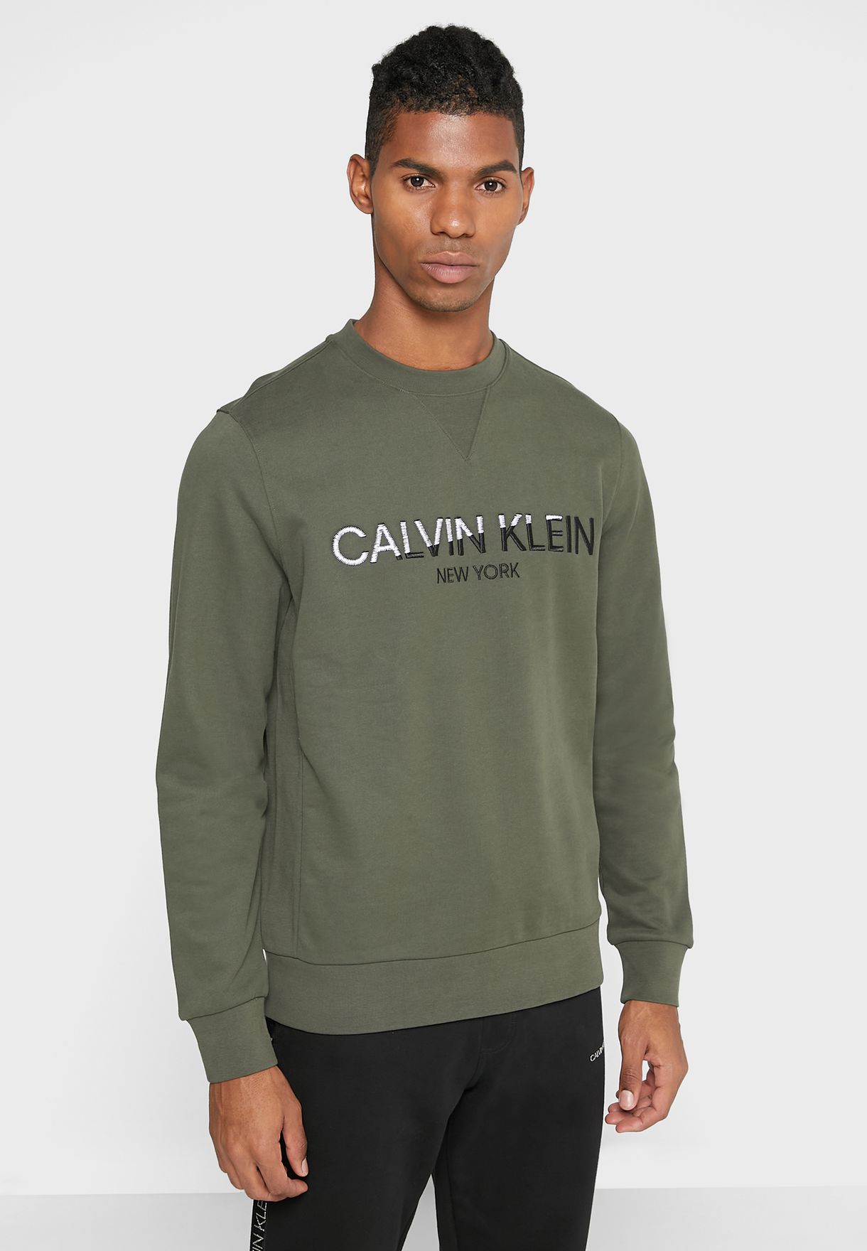 Buy Calvin Klein green Multi Embroidery Sweatshirt for Men in MENA,  Worldwide