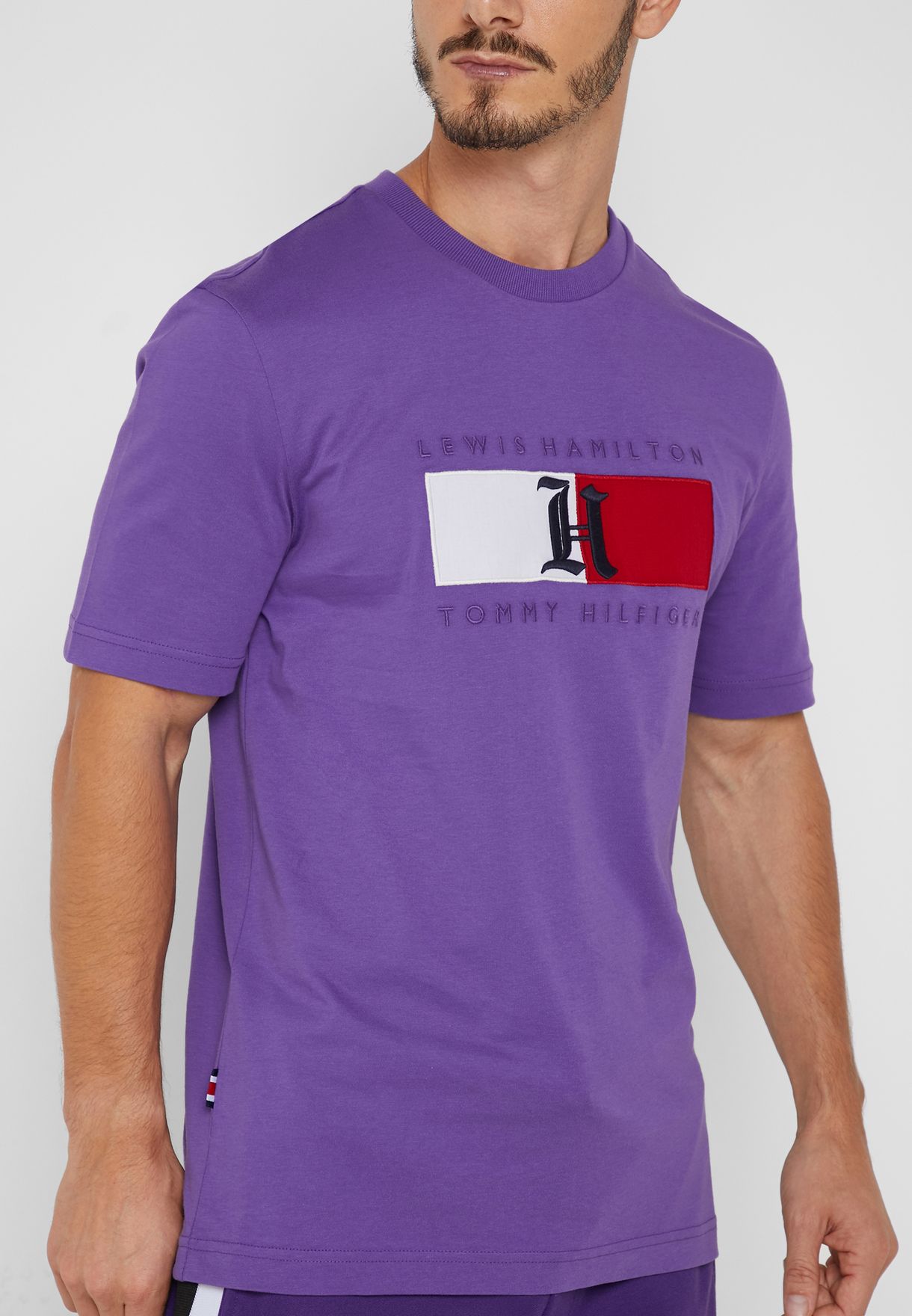 purple tommy hilfiger t shirt