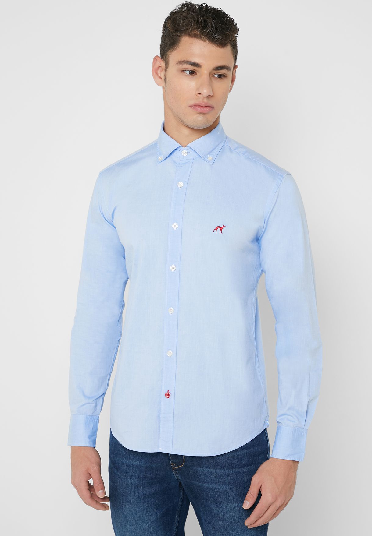 Buy Sacoor Brothers Blue Essential Slim Fit Shirt For Men In Mena Worldwide 5592