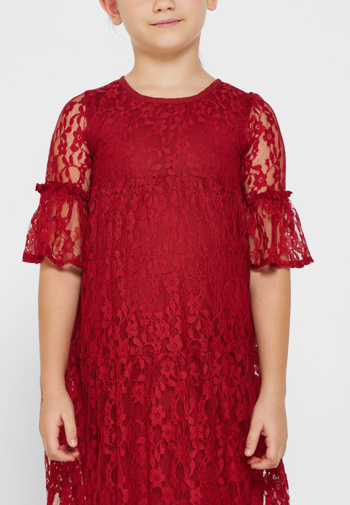 Bell Sleeves Lace Dress