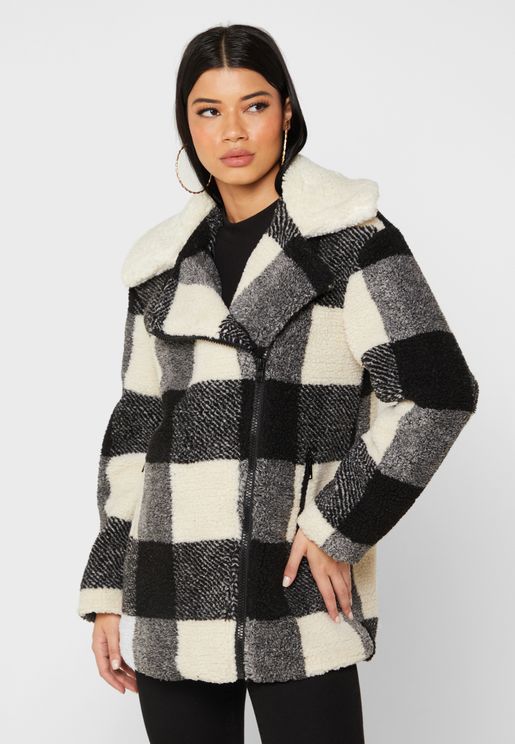 Checked Zip Detail Jacket