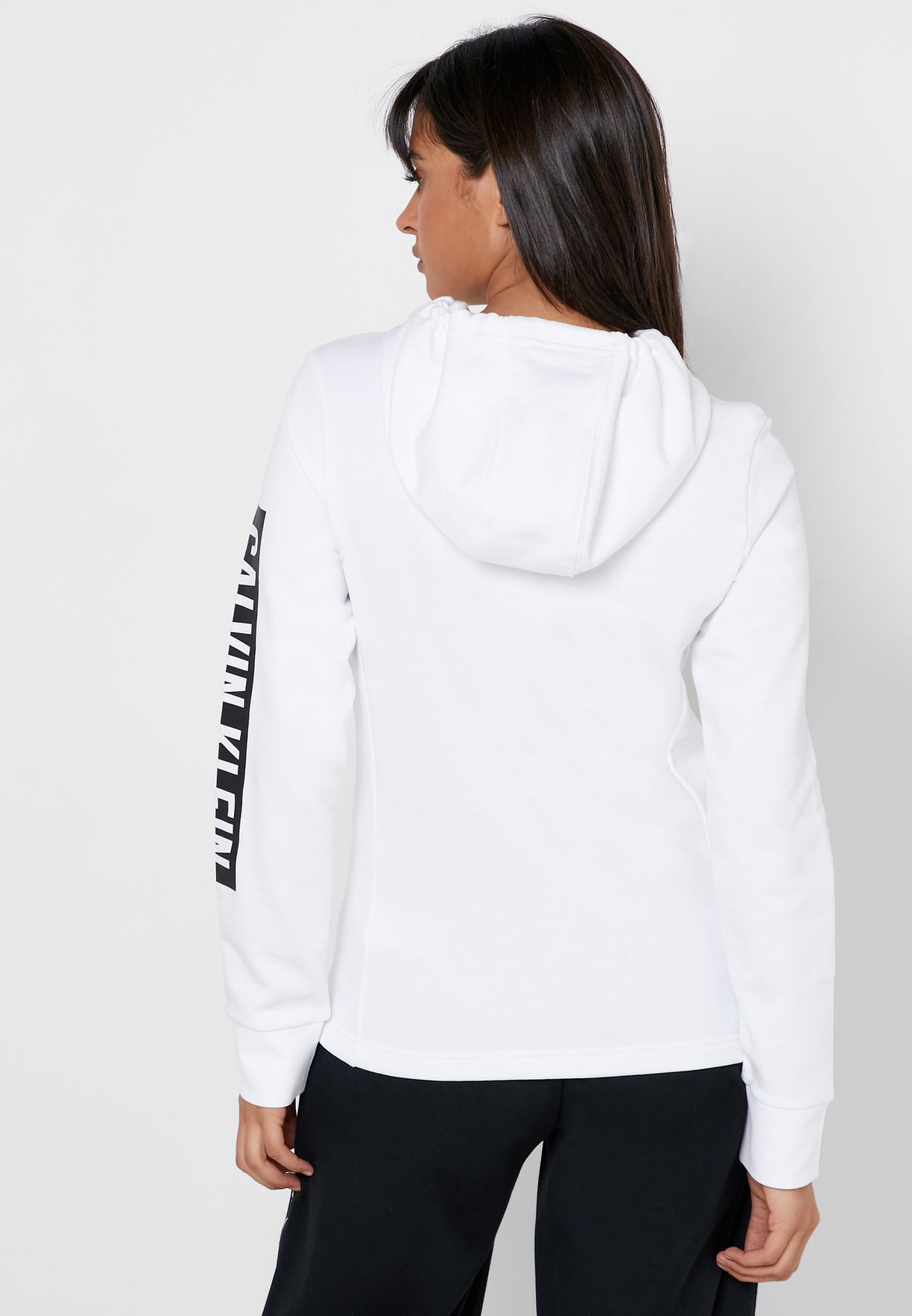 calvin klein performance white hoodie