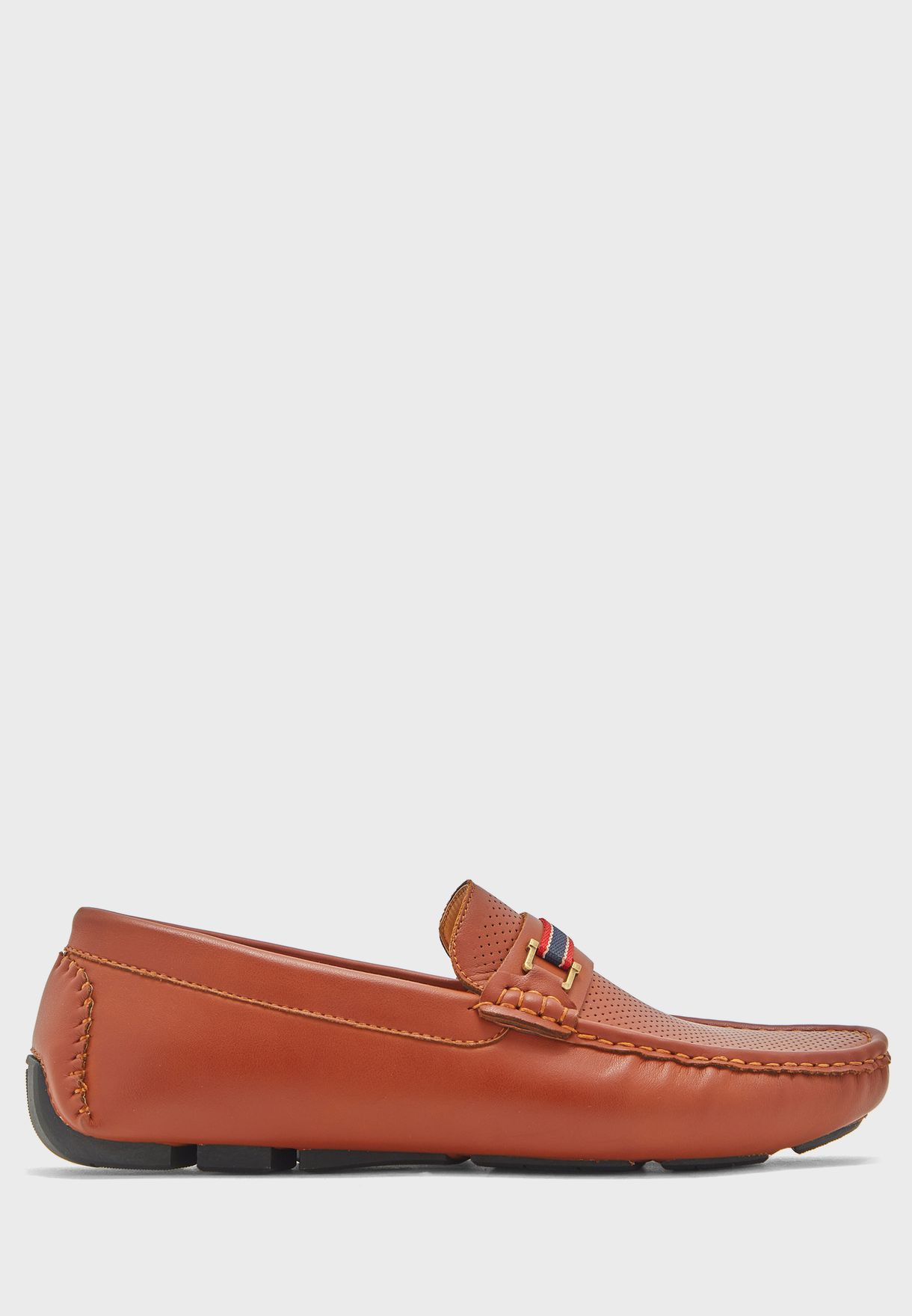 Perforated Saddle Loafers