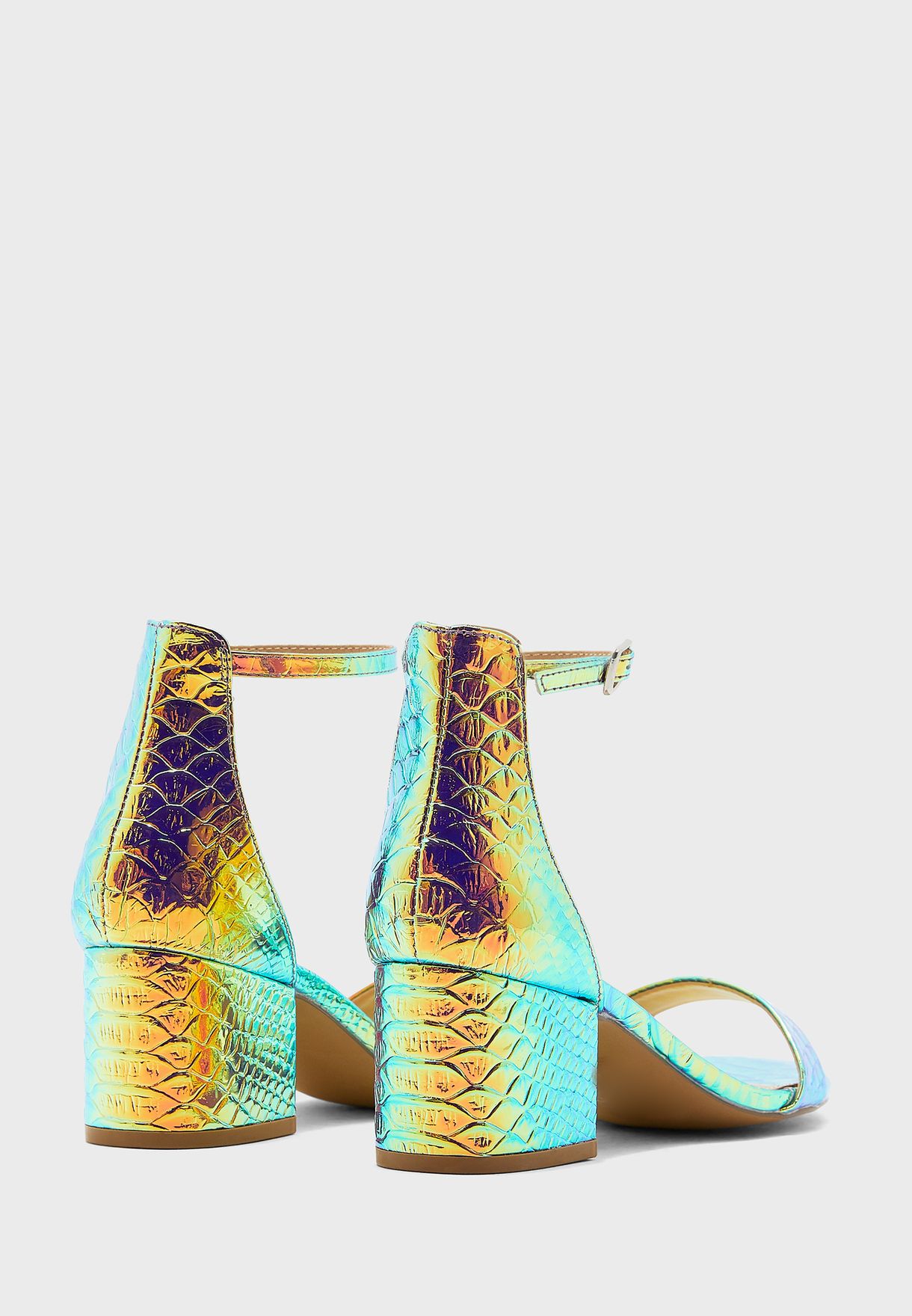 multicolor snake print sandals