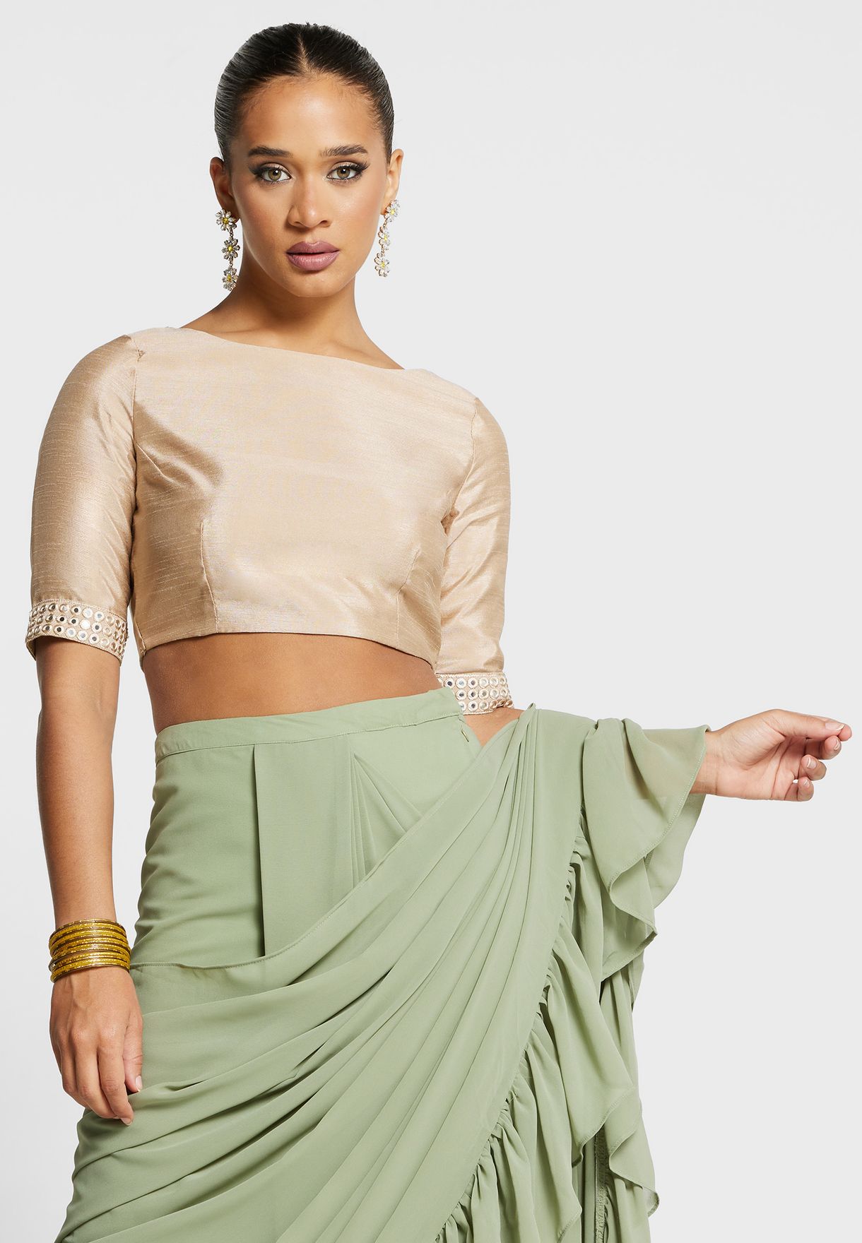 indya beige crop top