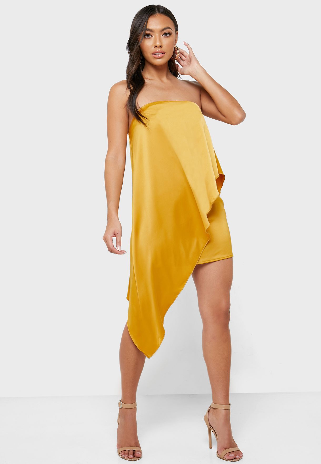 yellow bandeau dress