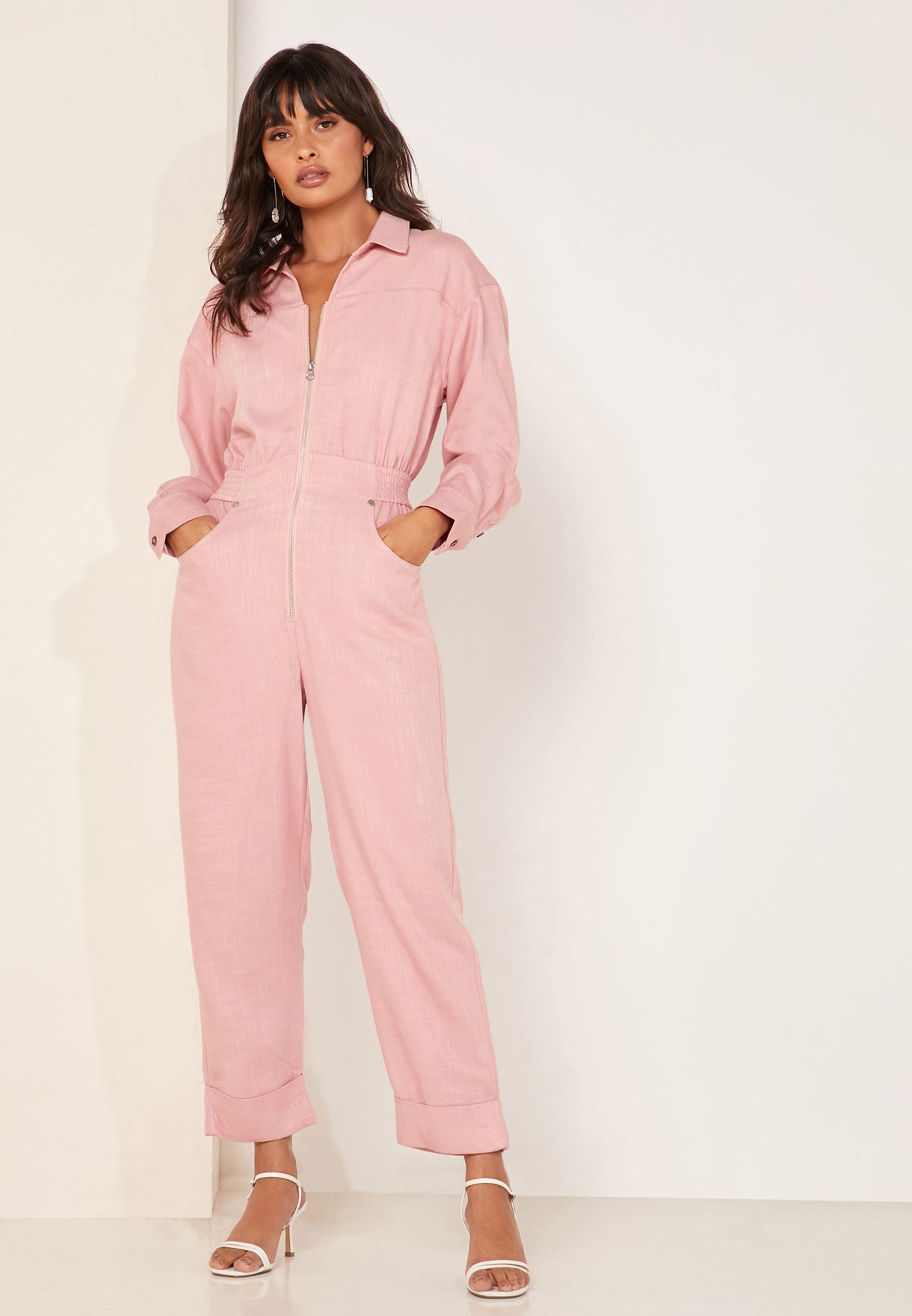 womens pink boiler suit