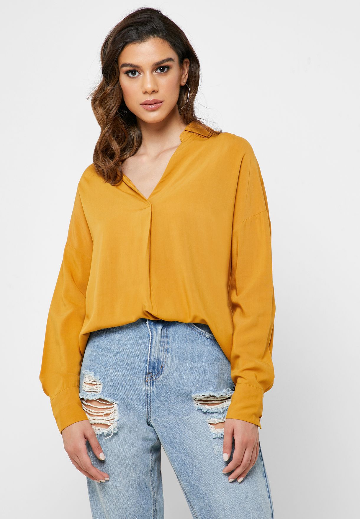 yellow tunic shirt