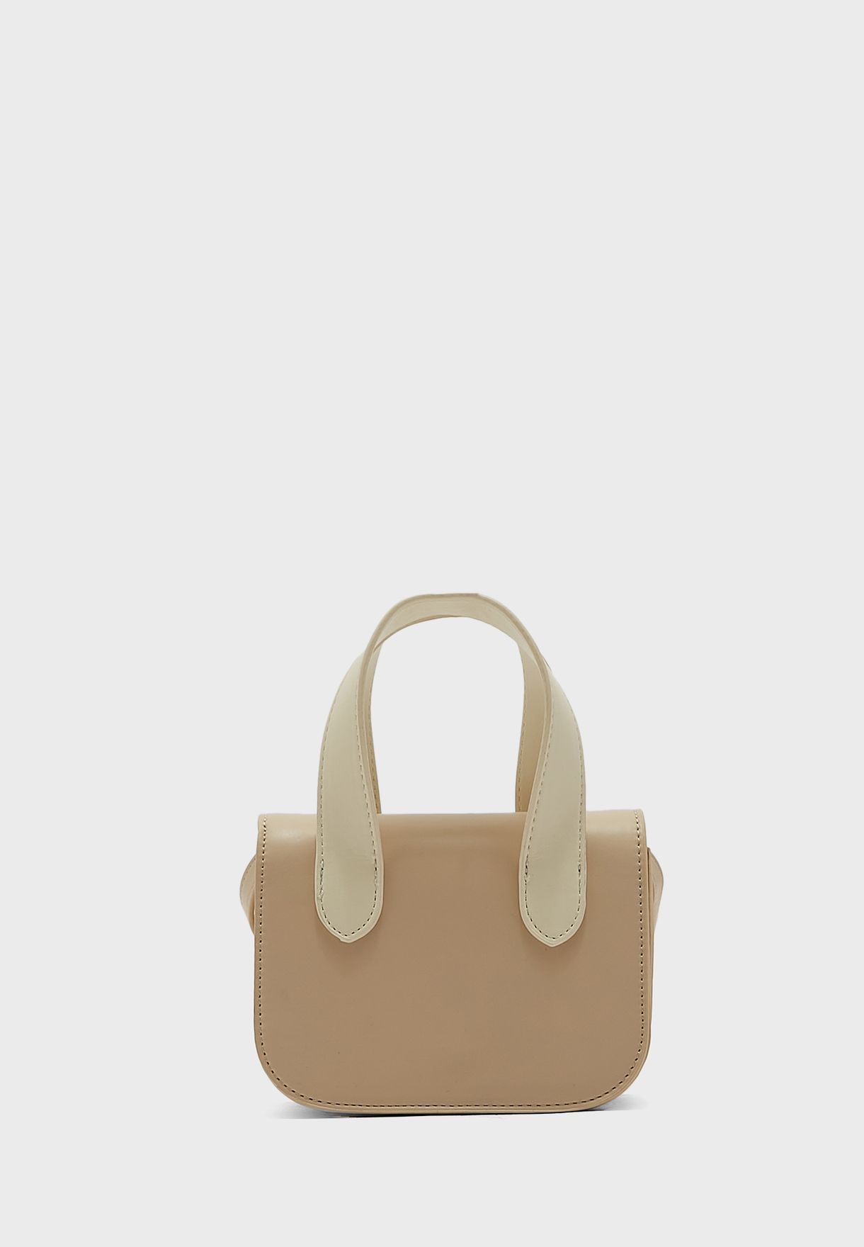 Contrasting Strap Mini Satchel Bag 