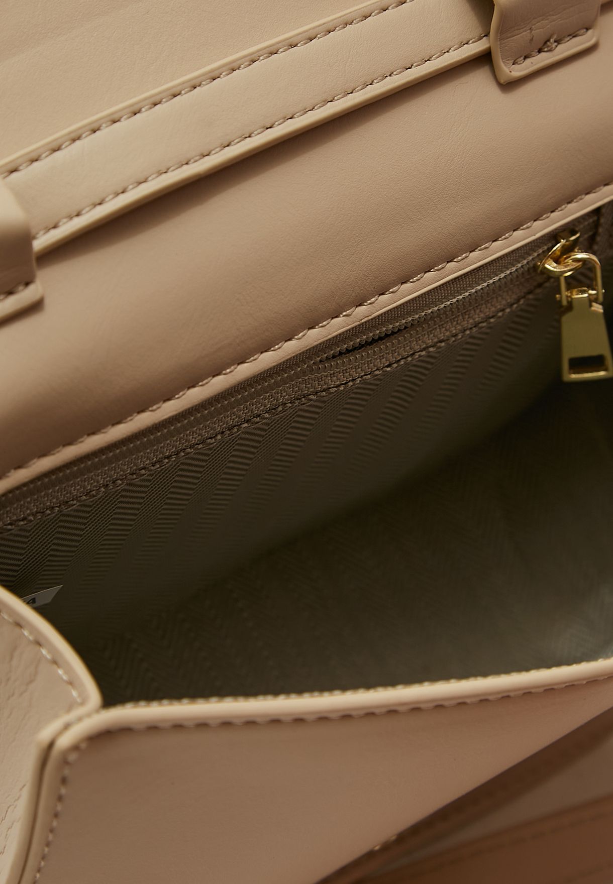 Contrasting Strap Mini Satchel Bag