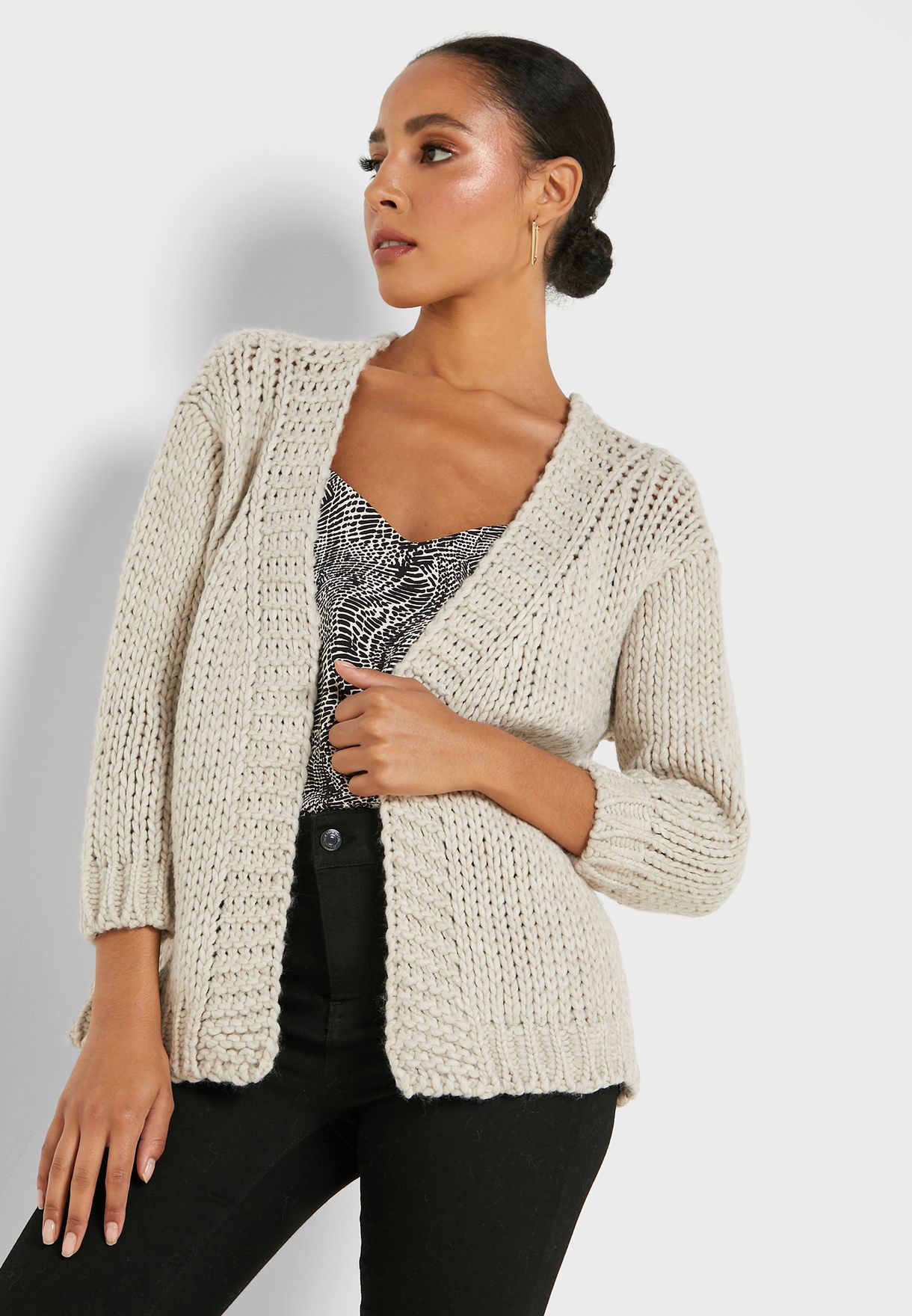 chunky long line cardigan
