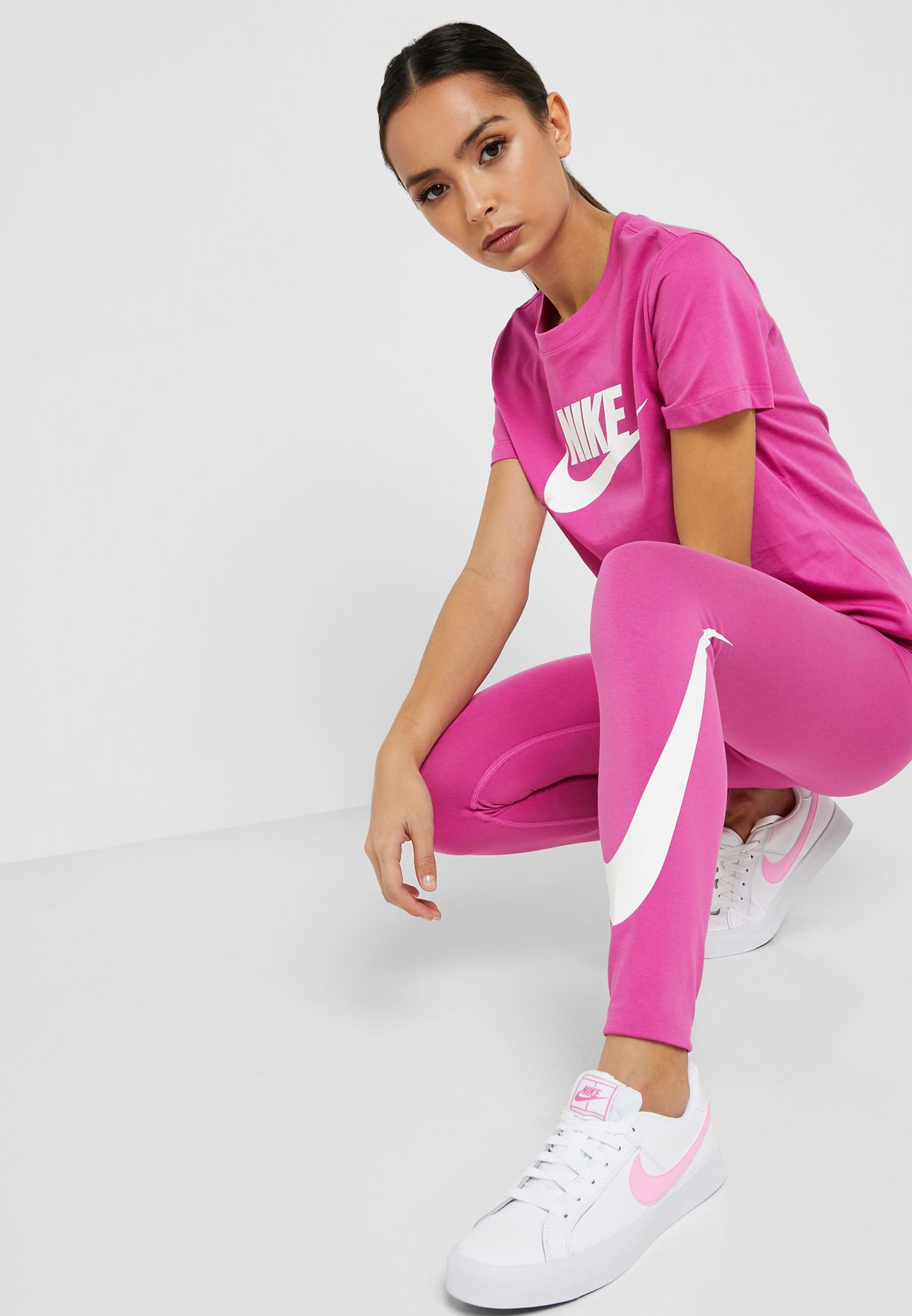 Nike pink NSW Leg-A-See Swoosh Leggings 
